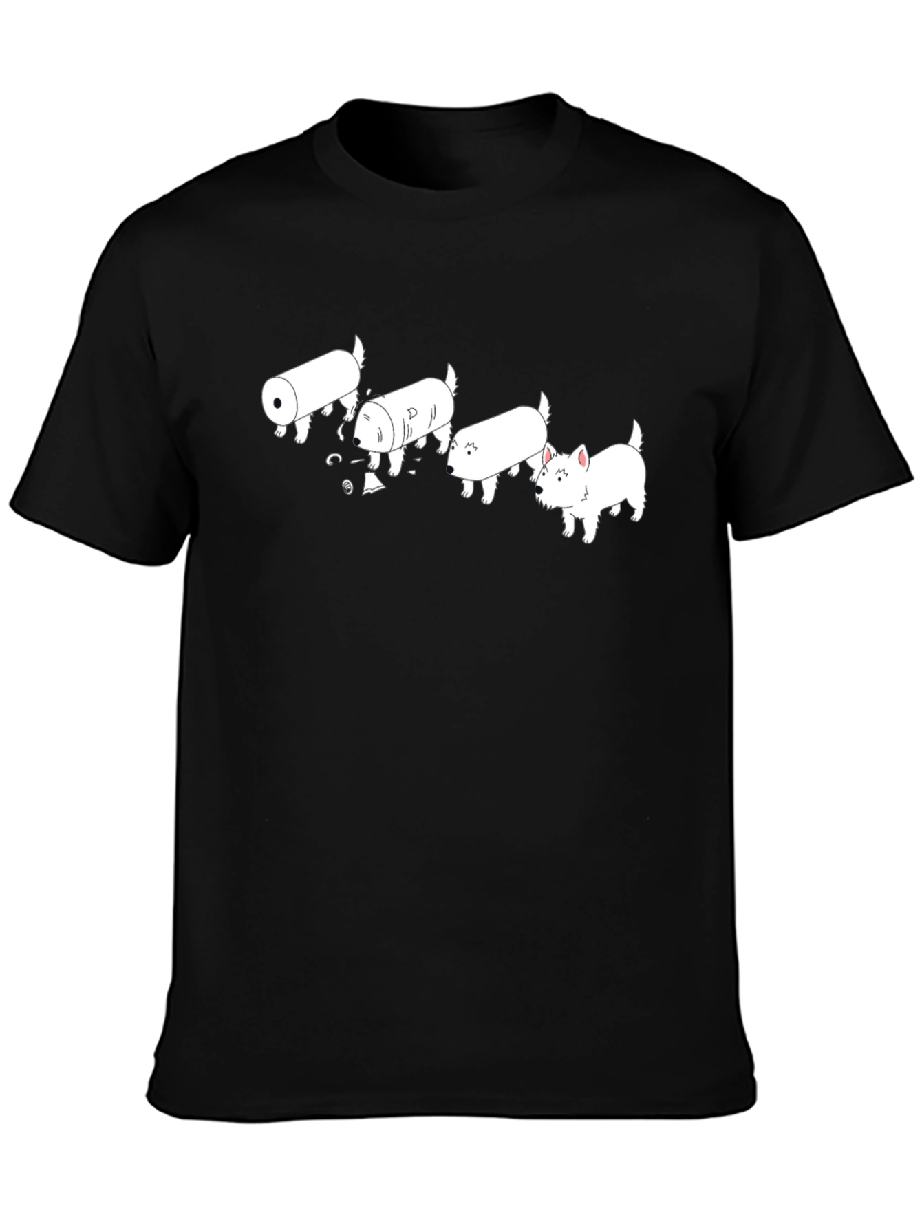 Black Westie Dog Evolution Black T-Shirt view 3