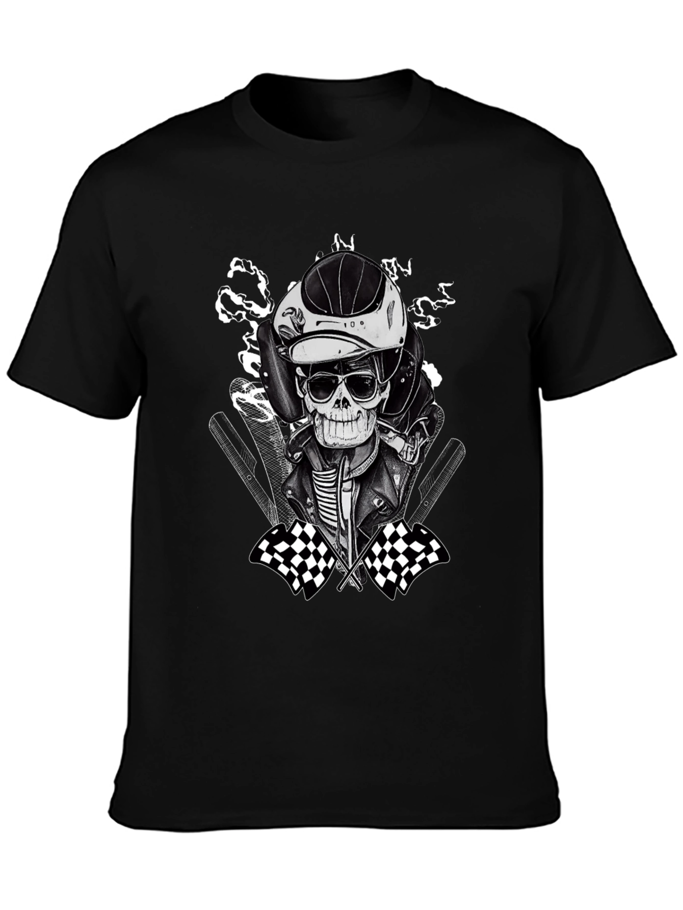 Black Racer Skeleton Graphic Tee view 3