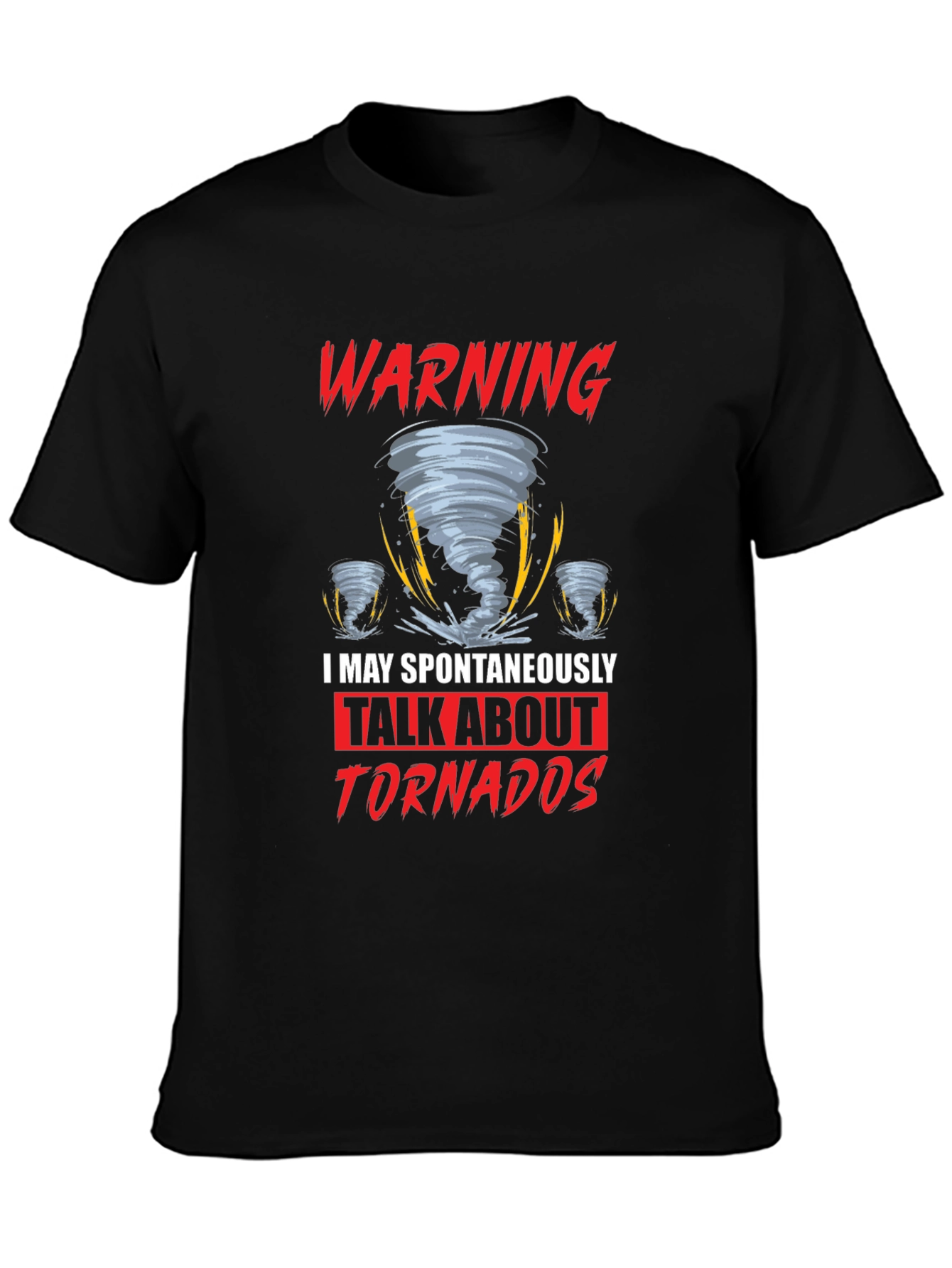 Black Warning Tornadoes T-Shirt view 3