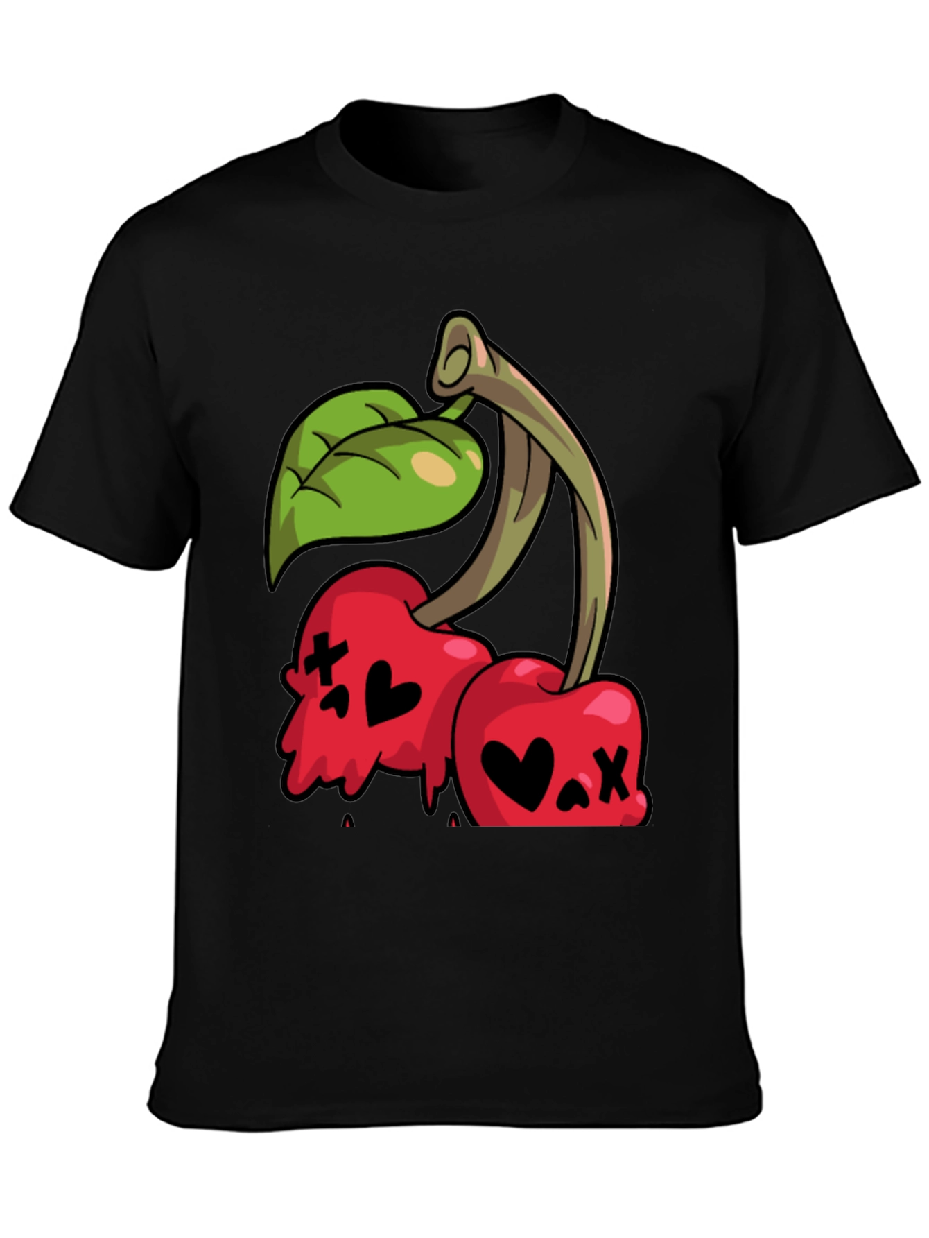 Black Cherry Skull Graphic Tee - Edgy Style view 3