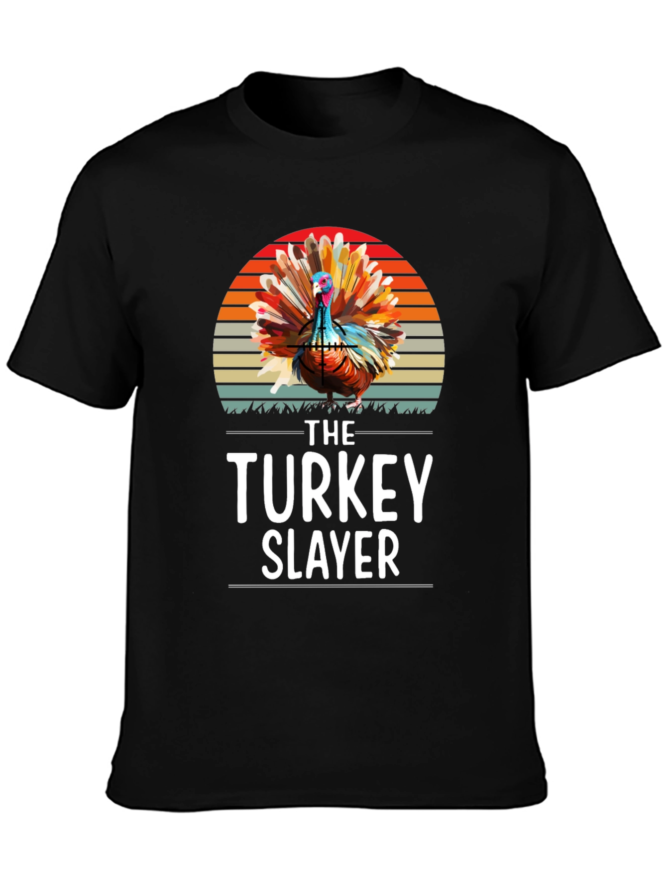 Black Turkey Slayer Graphic T-Shirt - Thanksgiving Apparel view 3