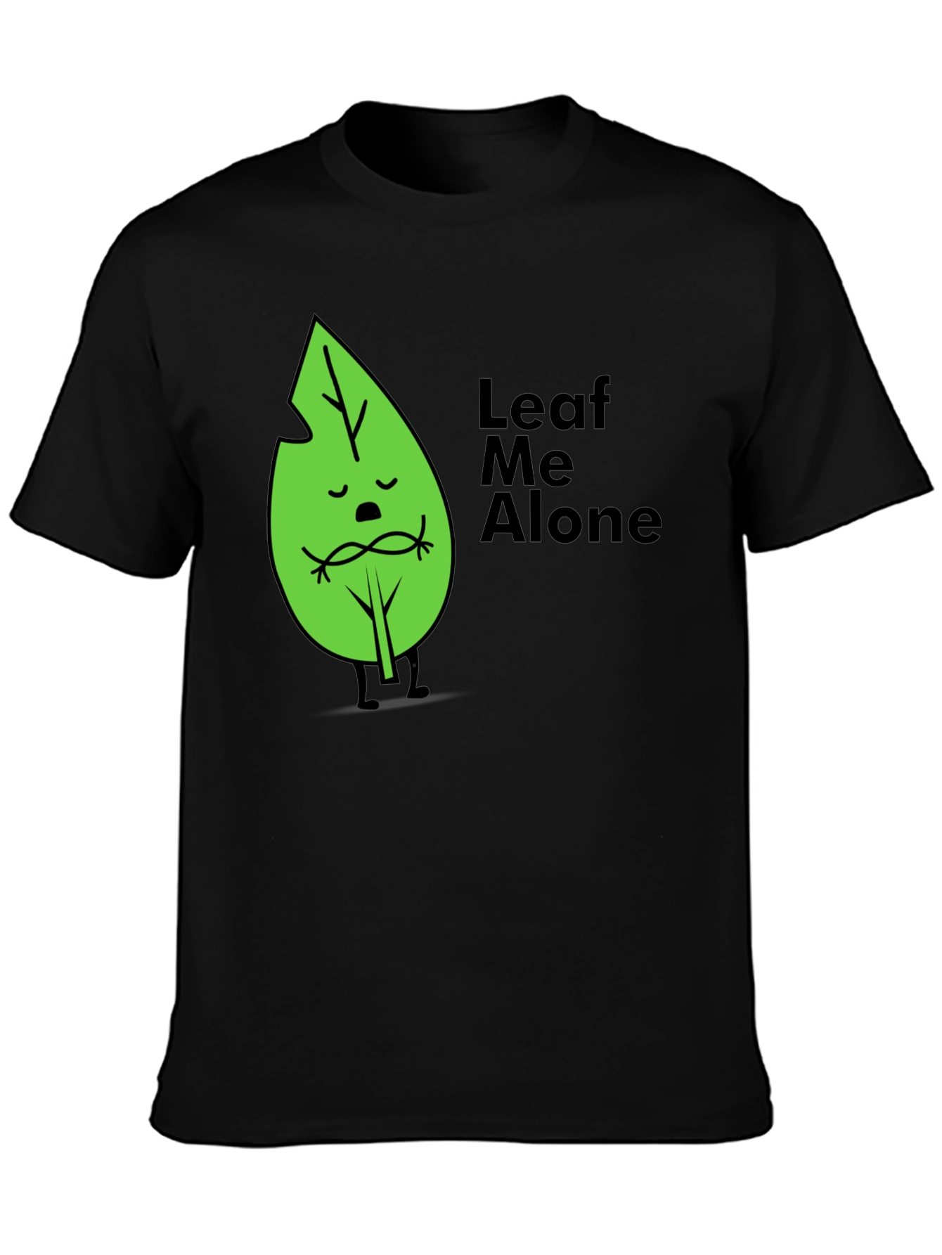 Black Leaf Me Alone Graphic T-Shirt - Soft Cotton Blend view 3