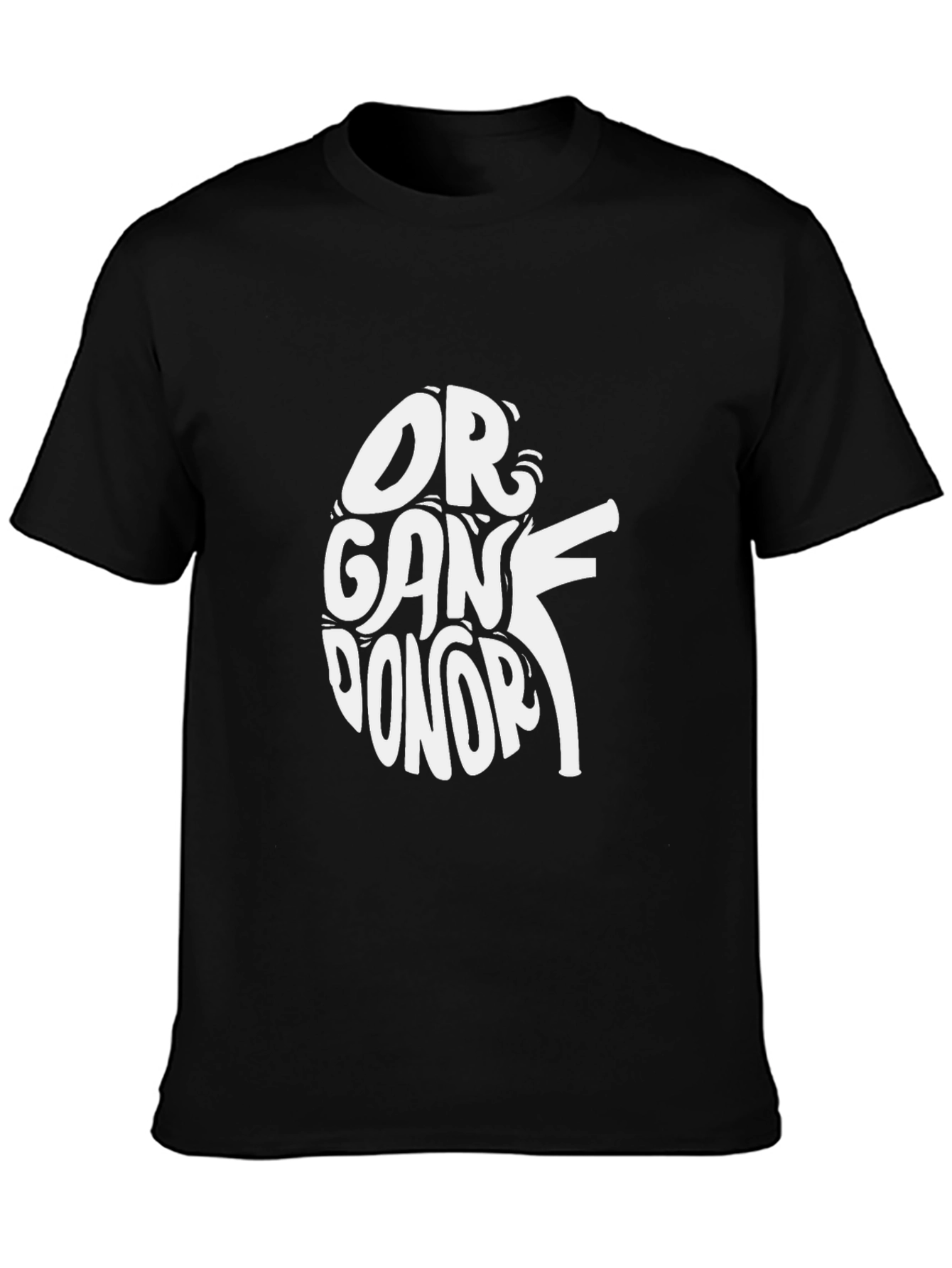 Black Organ Donor Graphic Tee - Black Cotton T-Shirt view 3