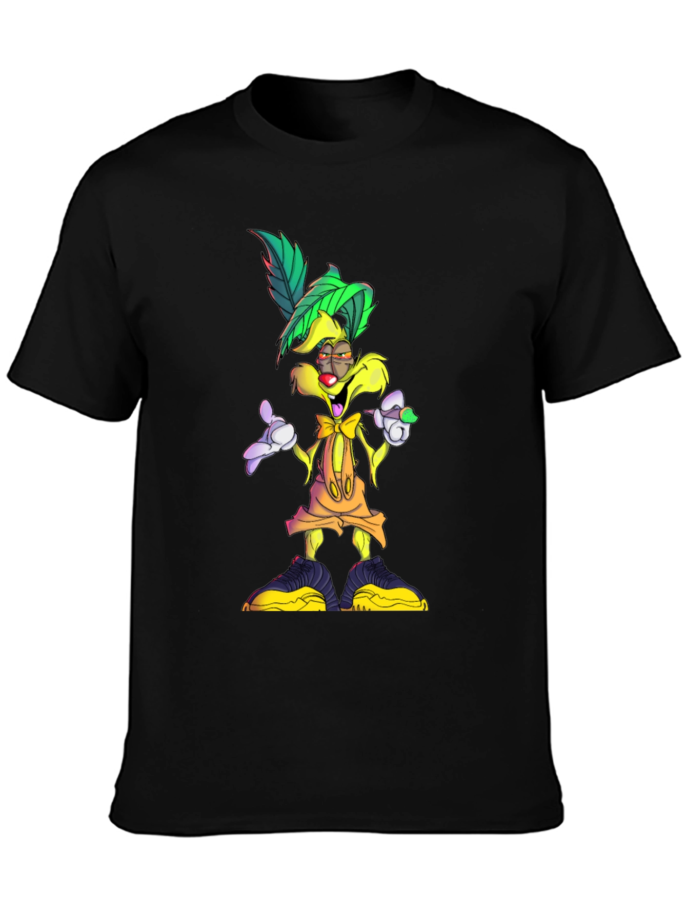 Black Cartoon Character Graphic T-Shirt view 3