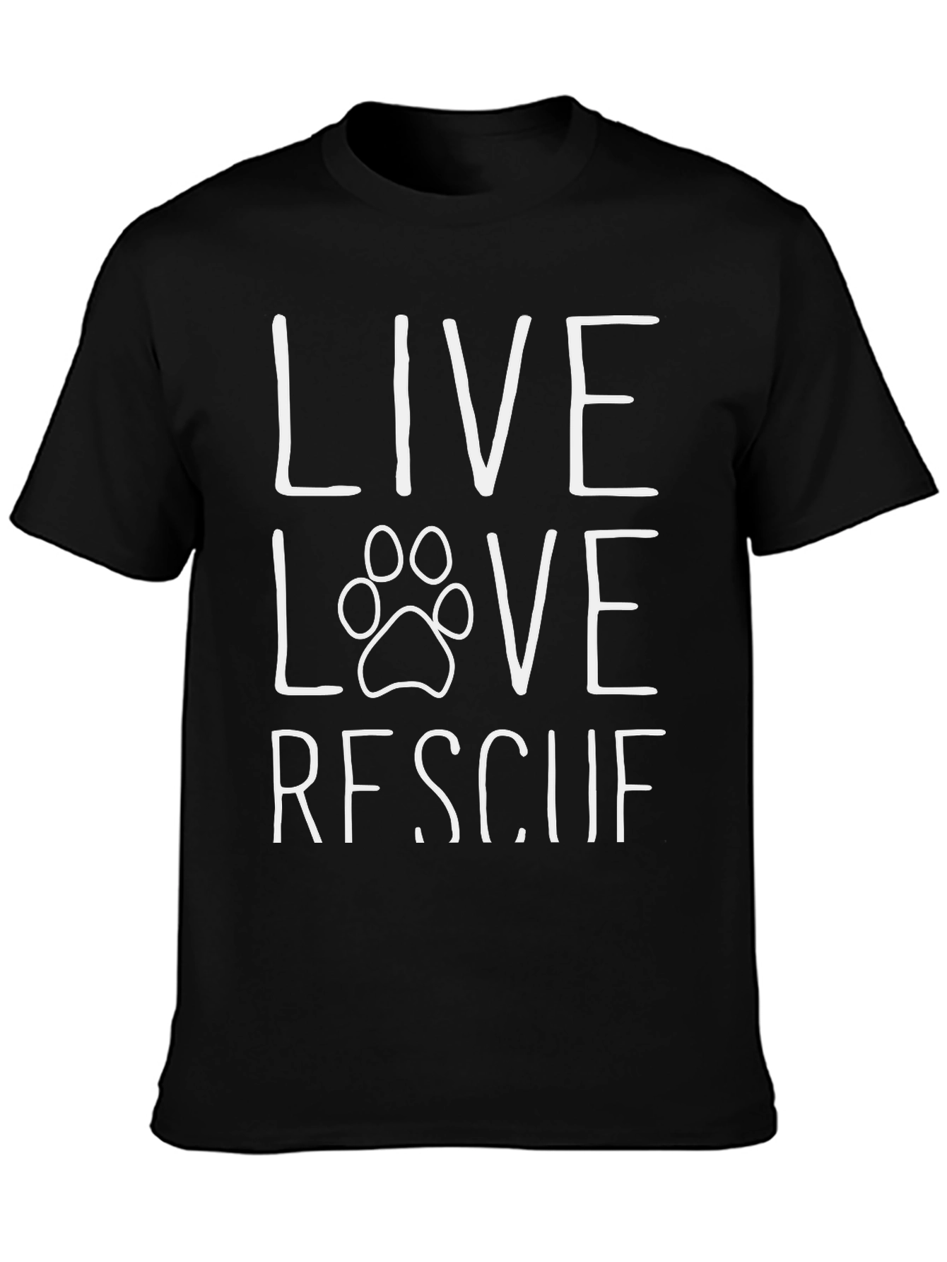 Black Live Love Rescue T-Shirt - Animal Rescue Tee view 3