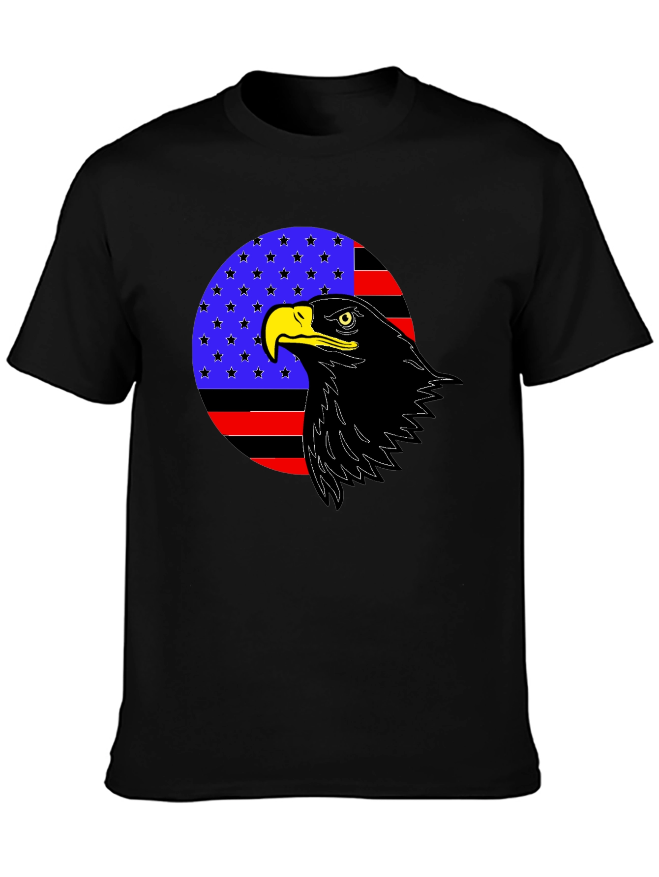 Black American Eagle Patriotic T-Shirt view 3