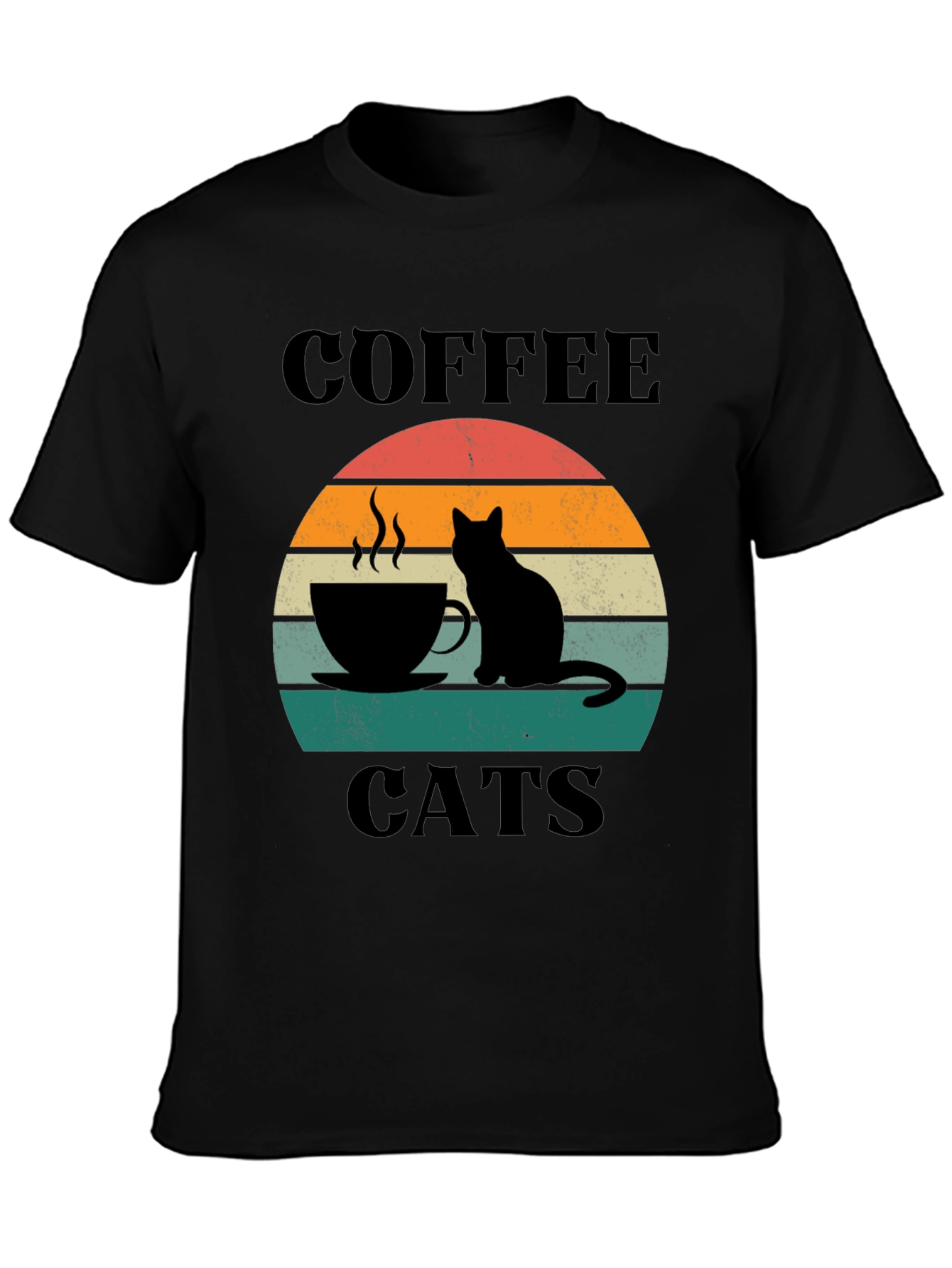 Black Coffee Cats T-Shirt view 3
