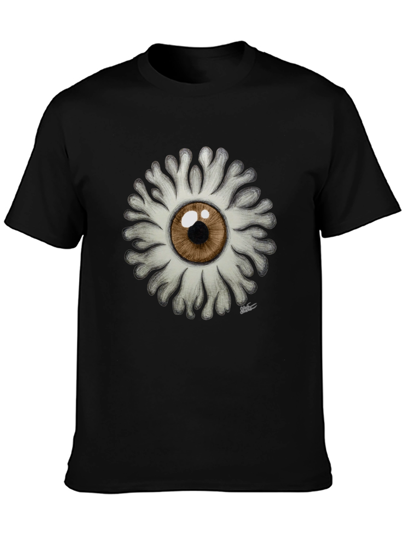 Black Eye Flower Graphic T-Shirt - Unique Design! view 3