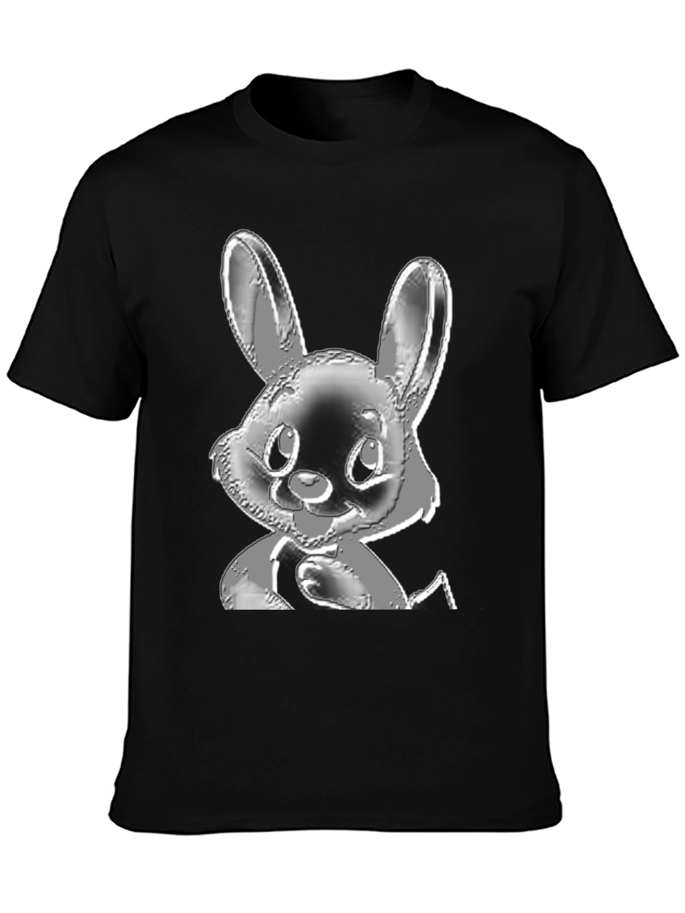 Black Bunny Graphic Black T-Shirt view 3