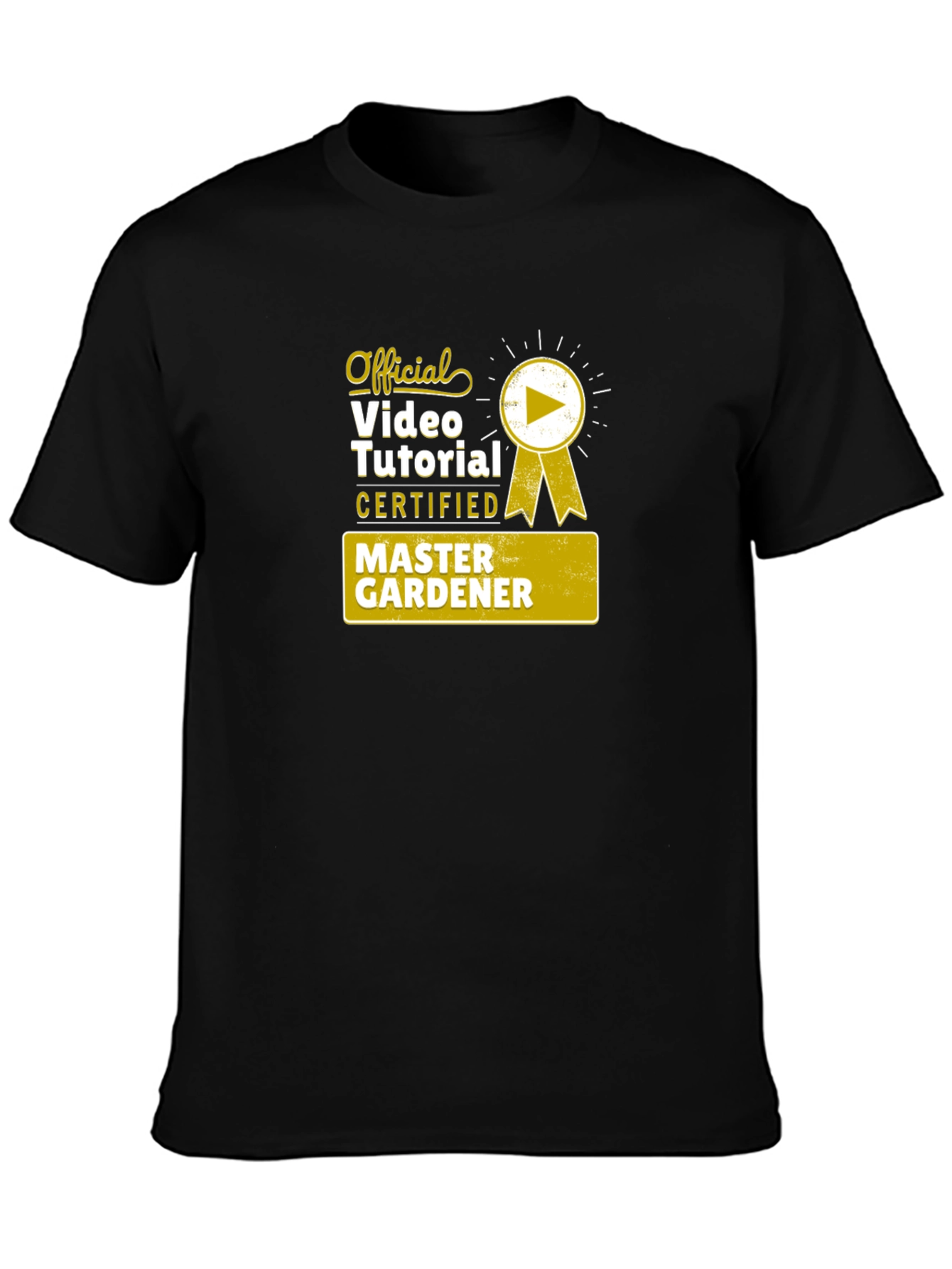 Black Master Gardener Video Tutorial Certified T-Shirt view 3