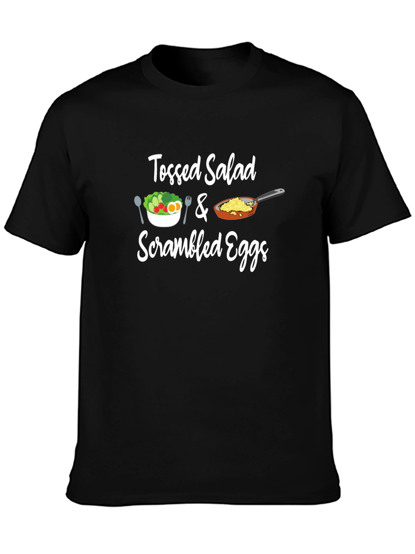 Black Tossed Salad & Scrambled Eggs Graphic Tee view 3