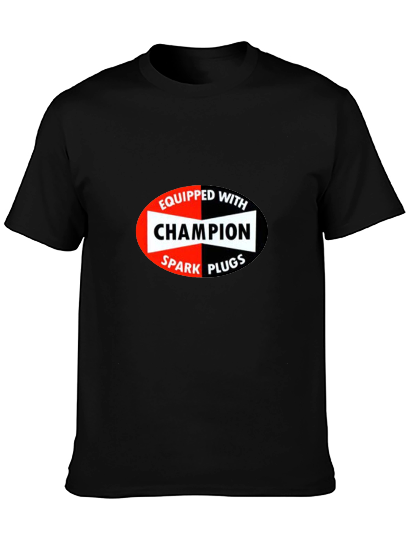 Black Champion Spark Plugs Graphic T-Shirt view 3