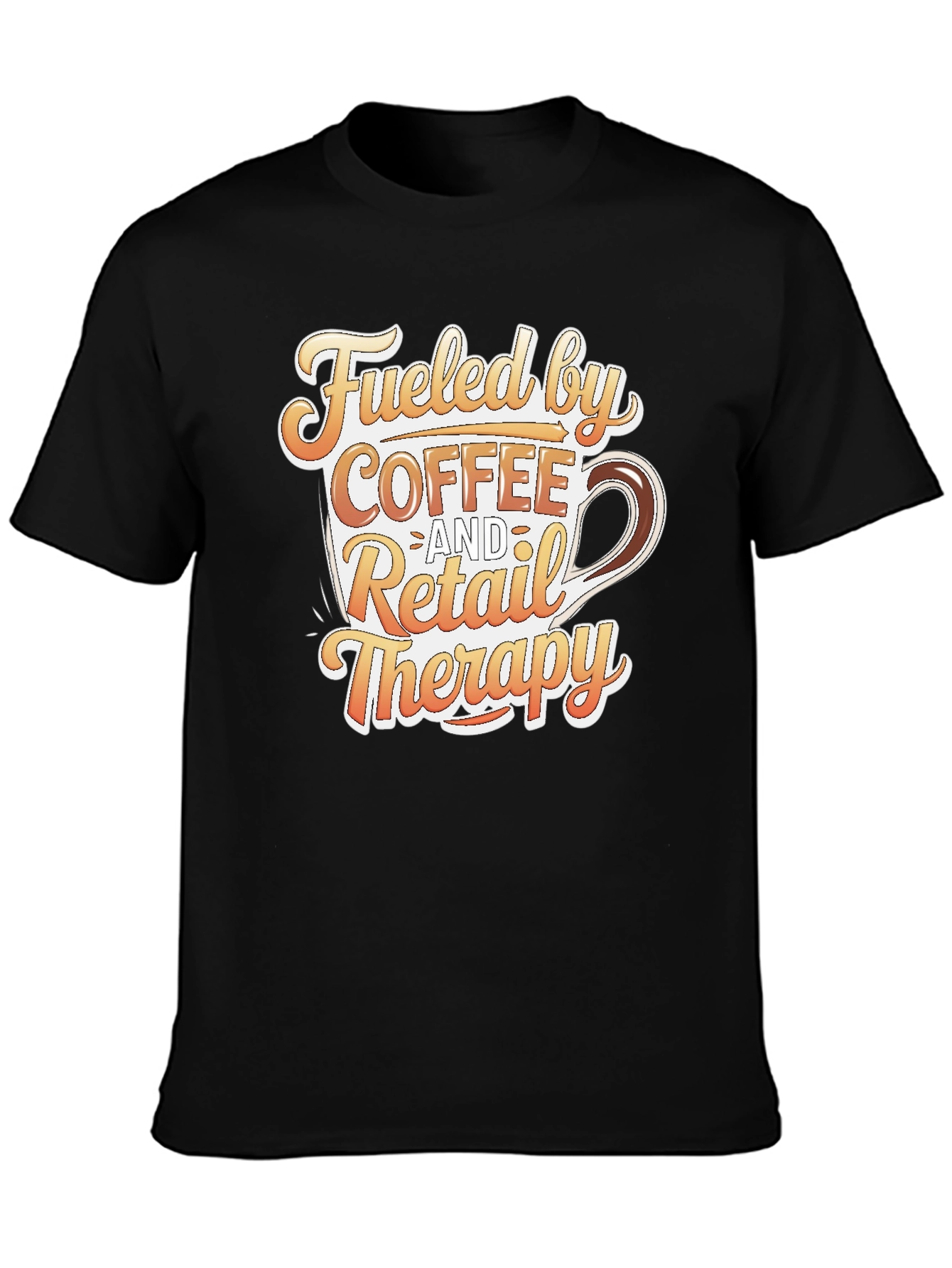 Black Coffee and Retail Therapy T-Shirt - Black view 3