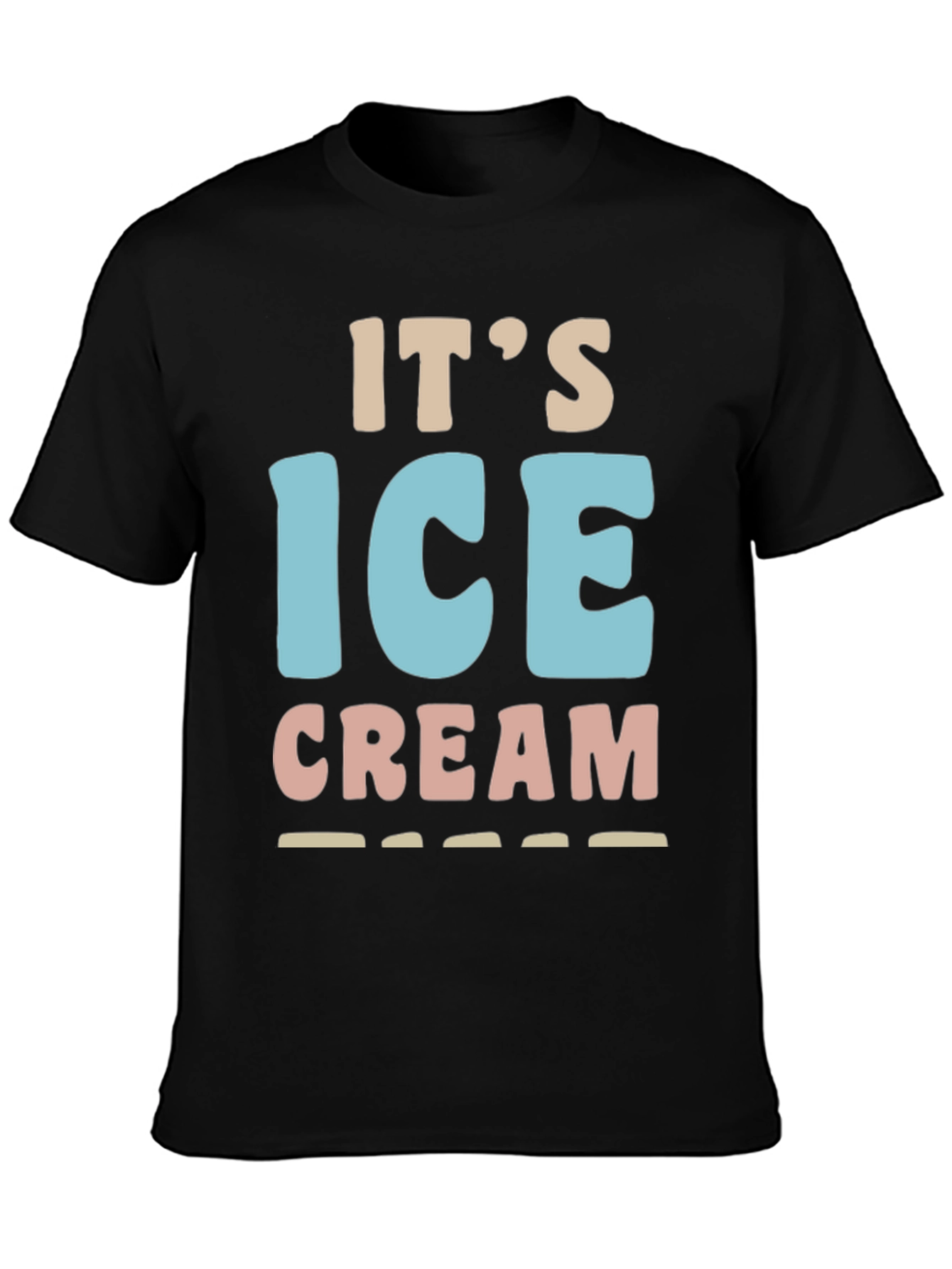 Black It's Ice Cream T-Shirt - Fun Dessert Tee view 3