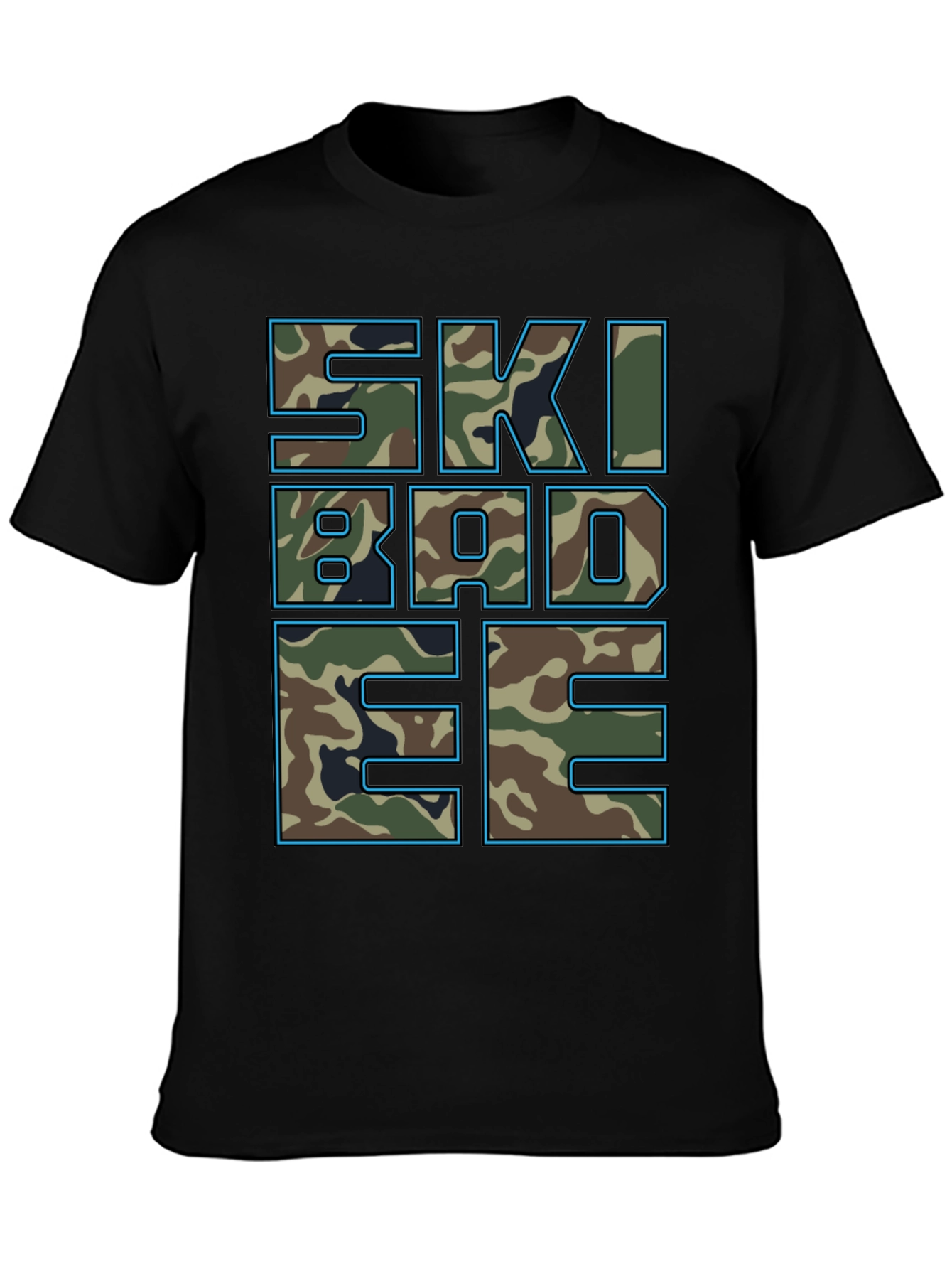 Black Skibadee Camo Graphic Tee - Cool Casual Style view 3
