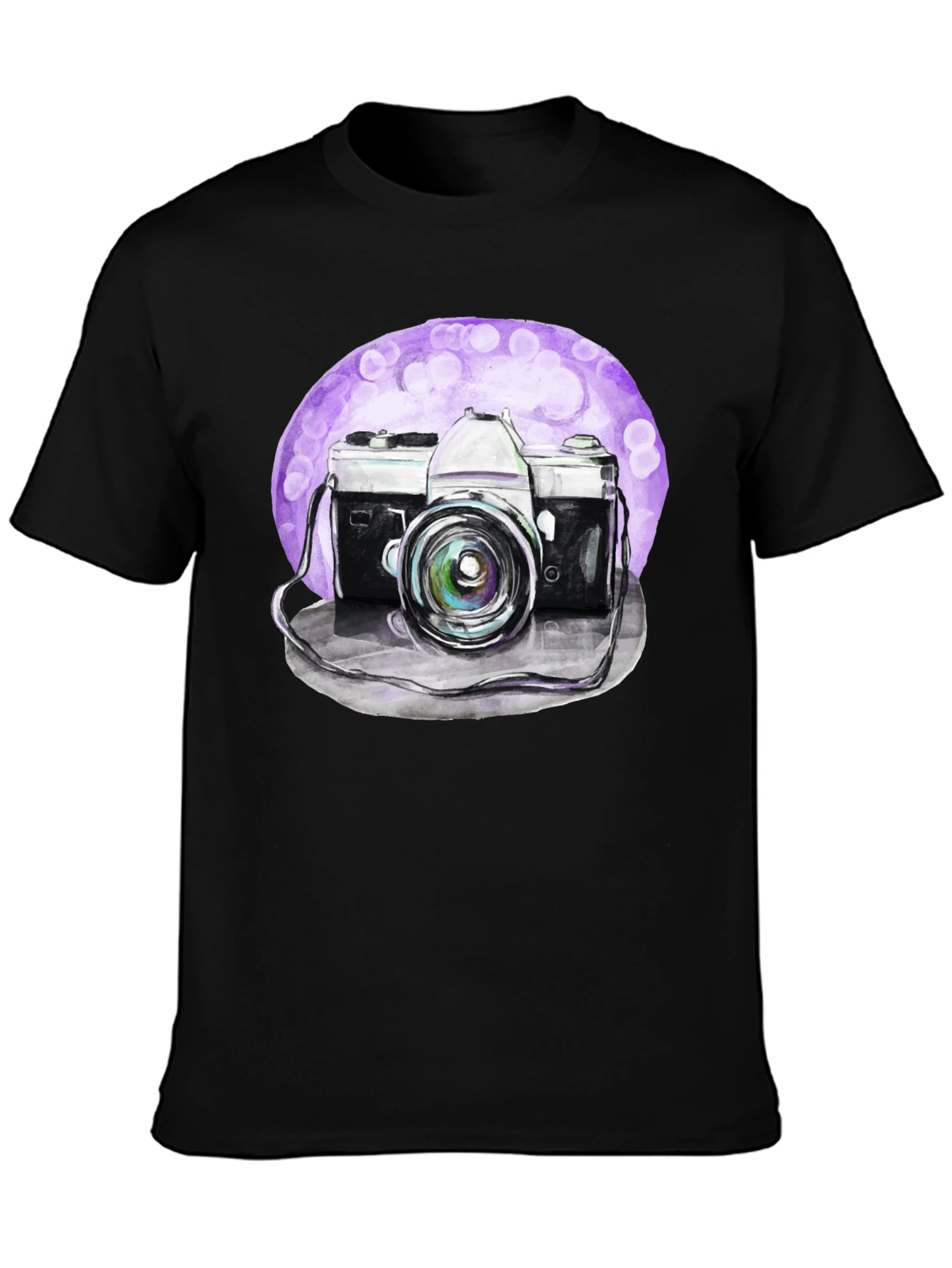 Black Vintage Camera Graphic Tee - Artistic Design view 3