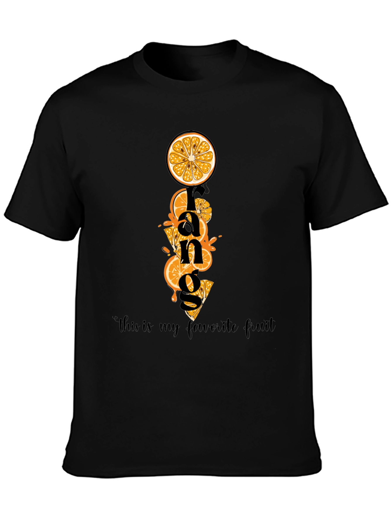 Black Orange Fruit Graphic T-Shirt - Fun & Stylish Cotton Tee view 3