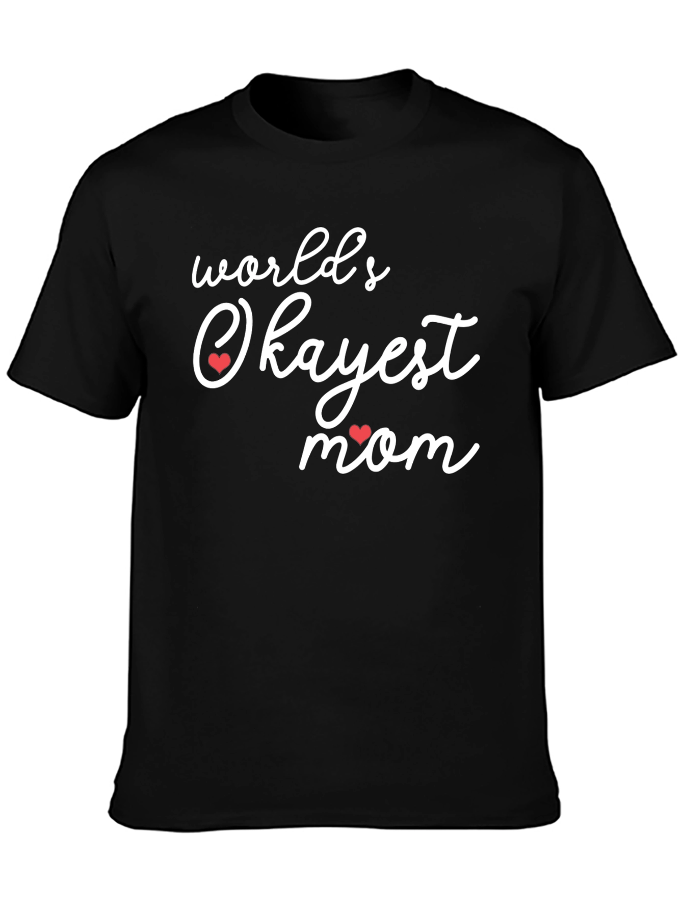 Black World's Okayest Mom Graphic T-Shirt view 3
