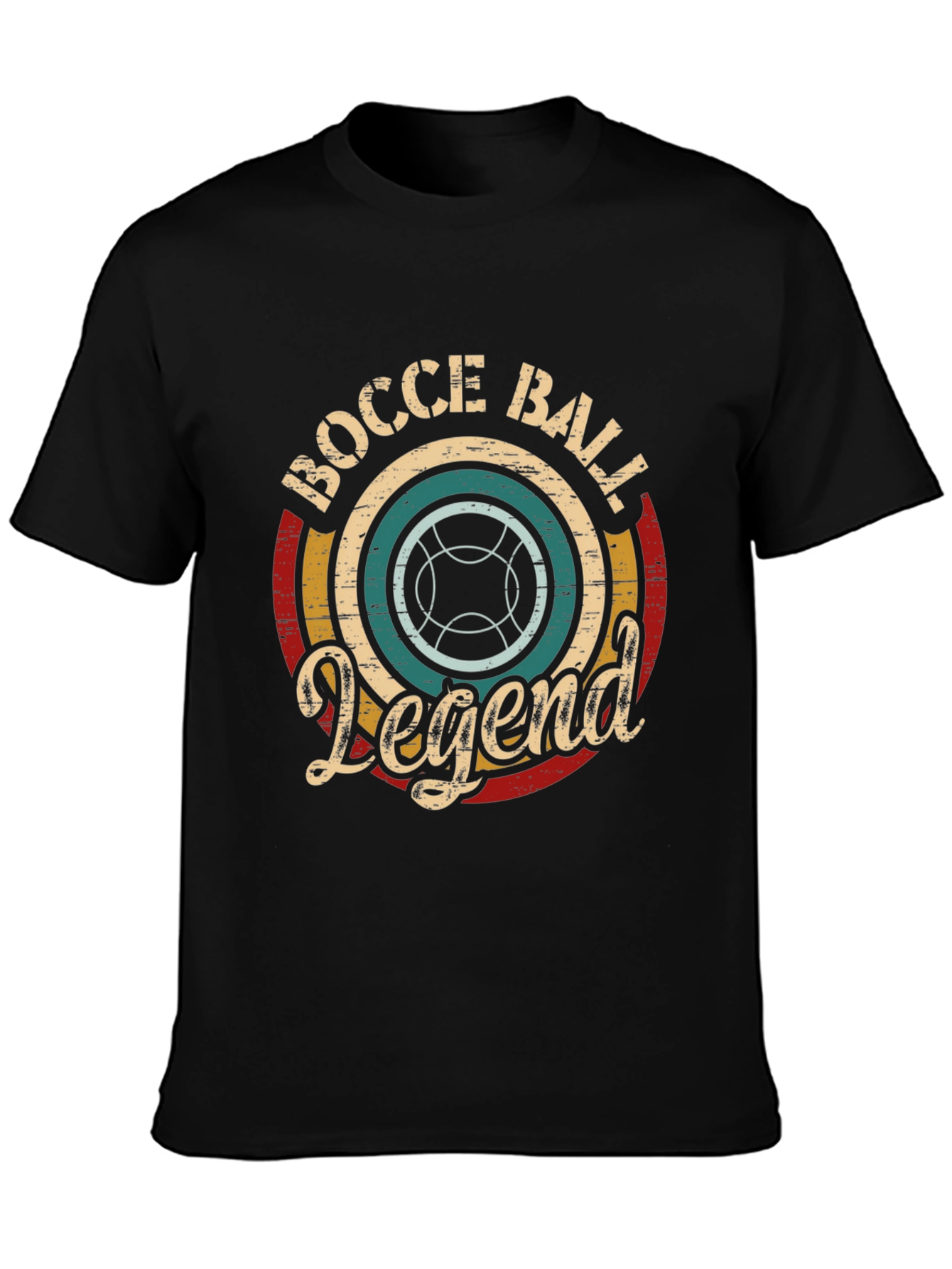Black Bocce Ball Legend T-Shirt - Vintage Style view 3