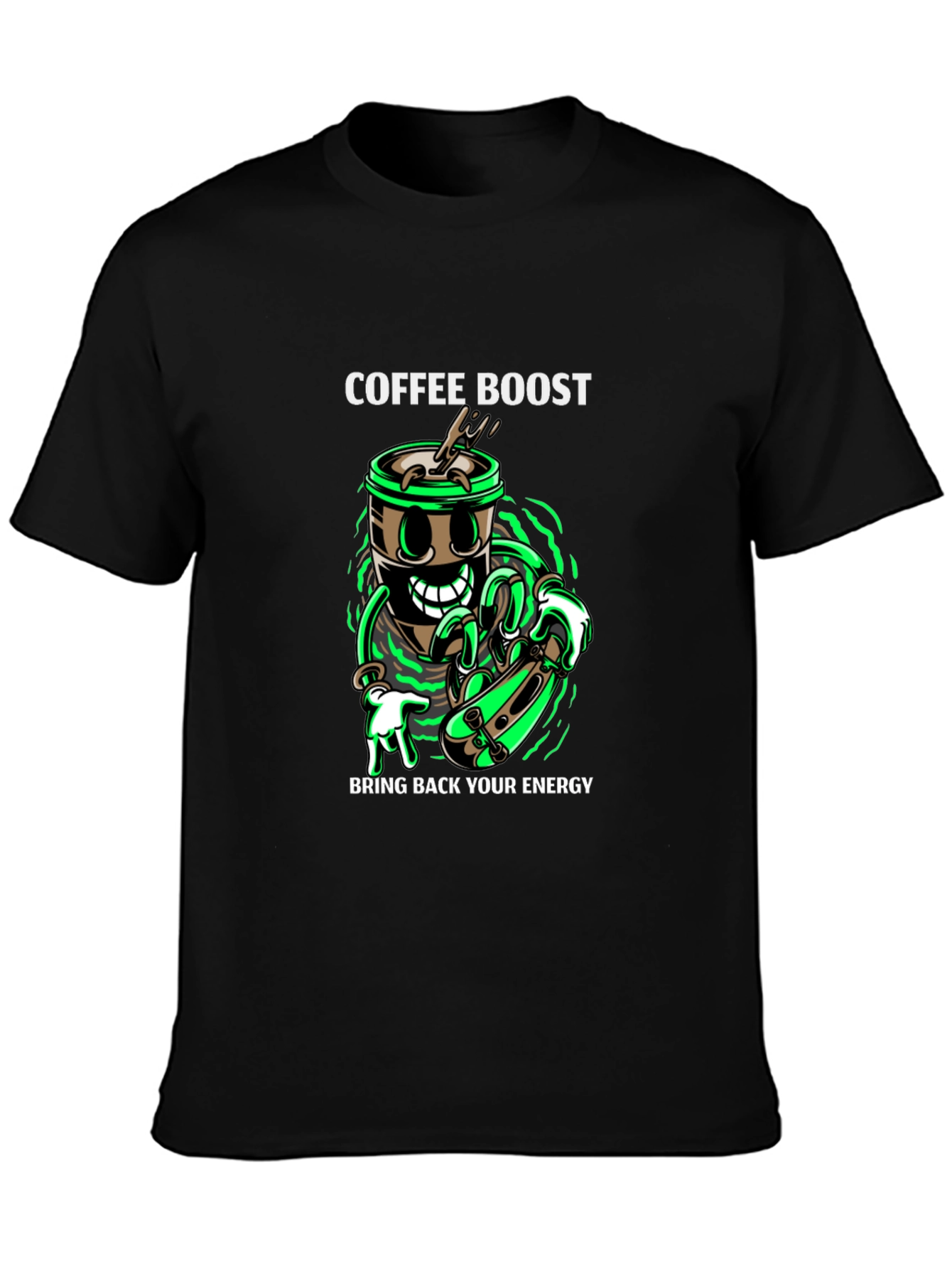 Black Coffee Boost Graphic T-Shirt - Energy Recharge view 3