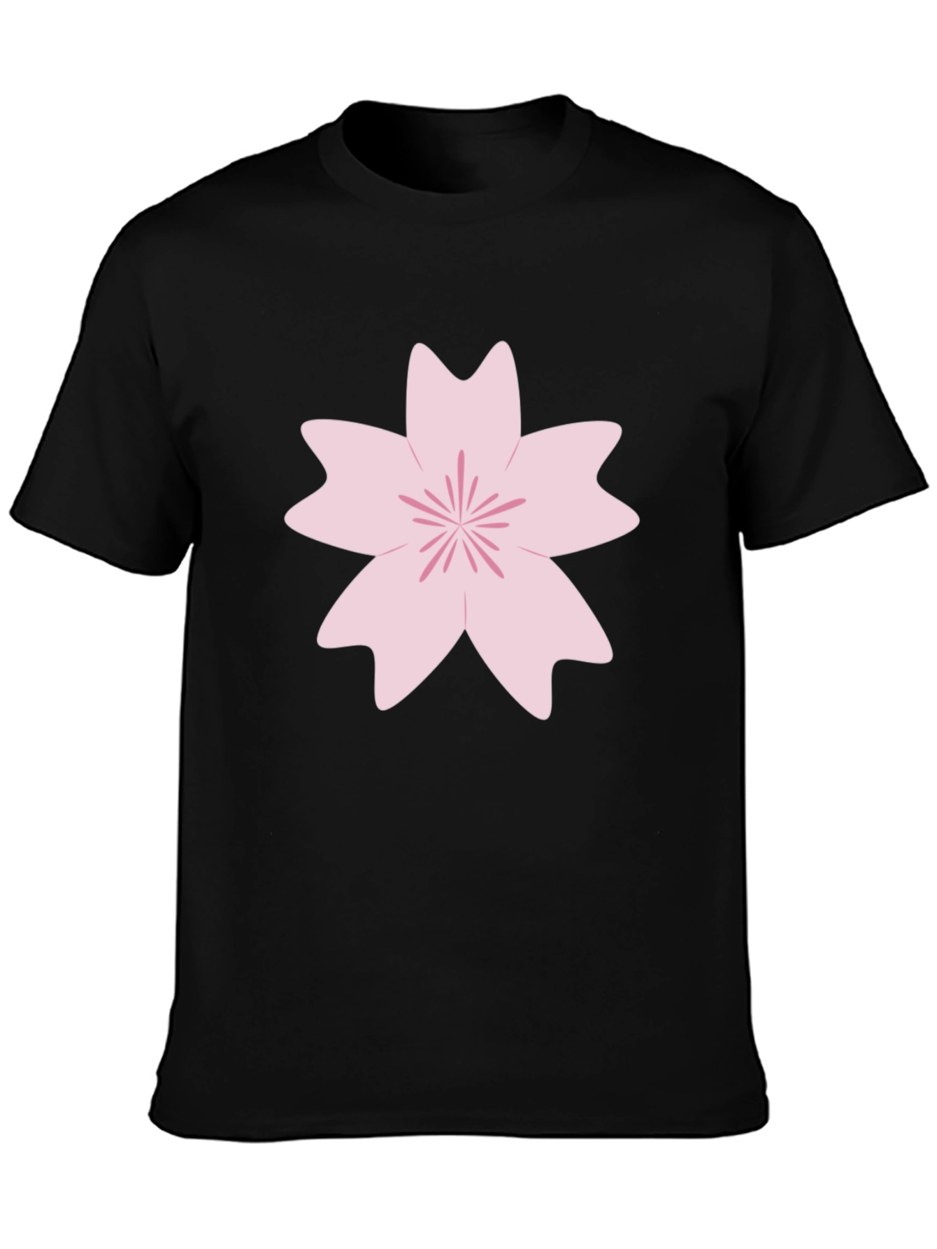 Black Sakura Blossom Black T-Shirt - Casual Style view 3