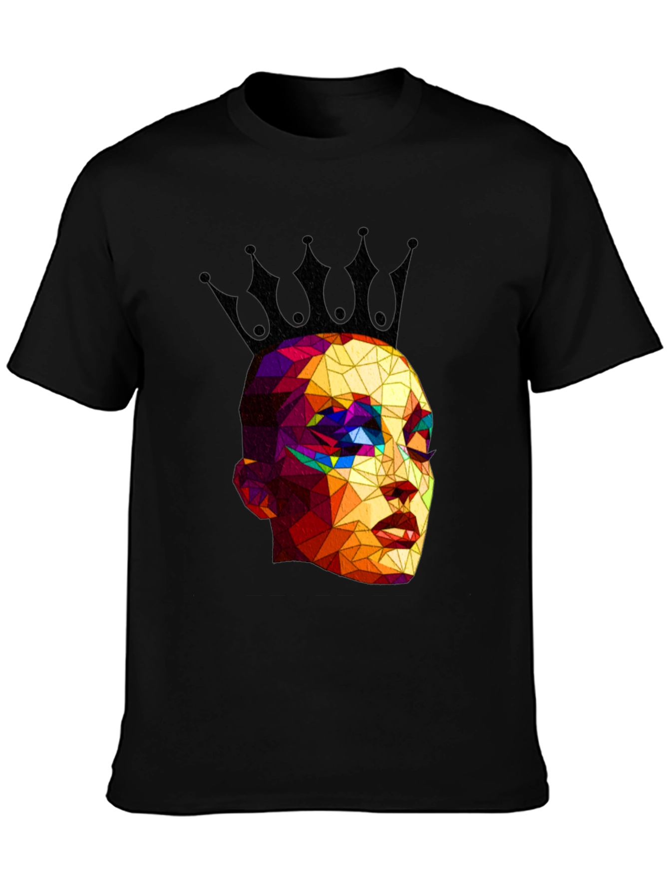 Black Geometric Queen Black T-Shirt view 3