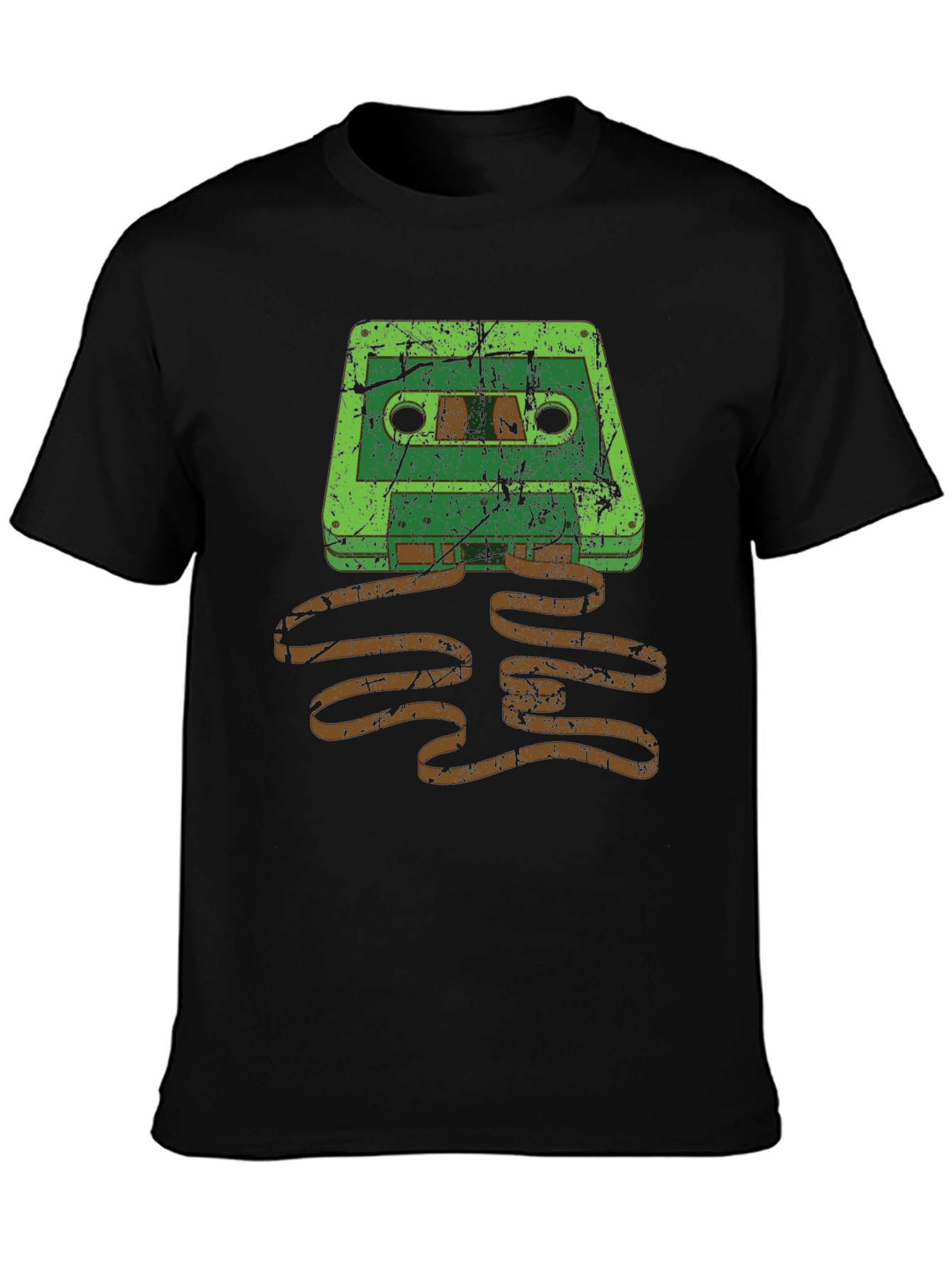 Black Retro Cassette Tape Graphic T-Shirt view 3