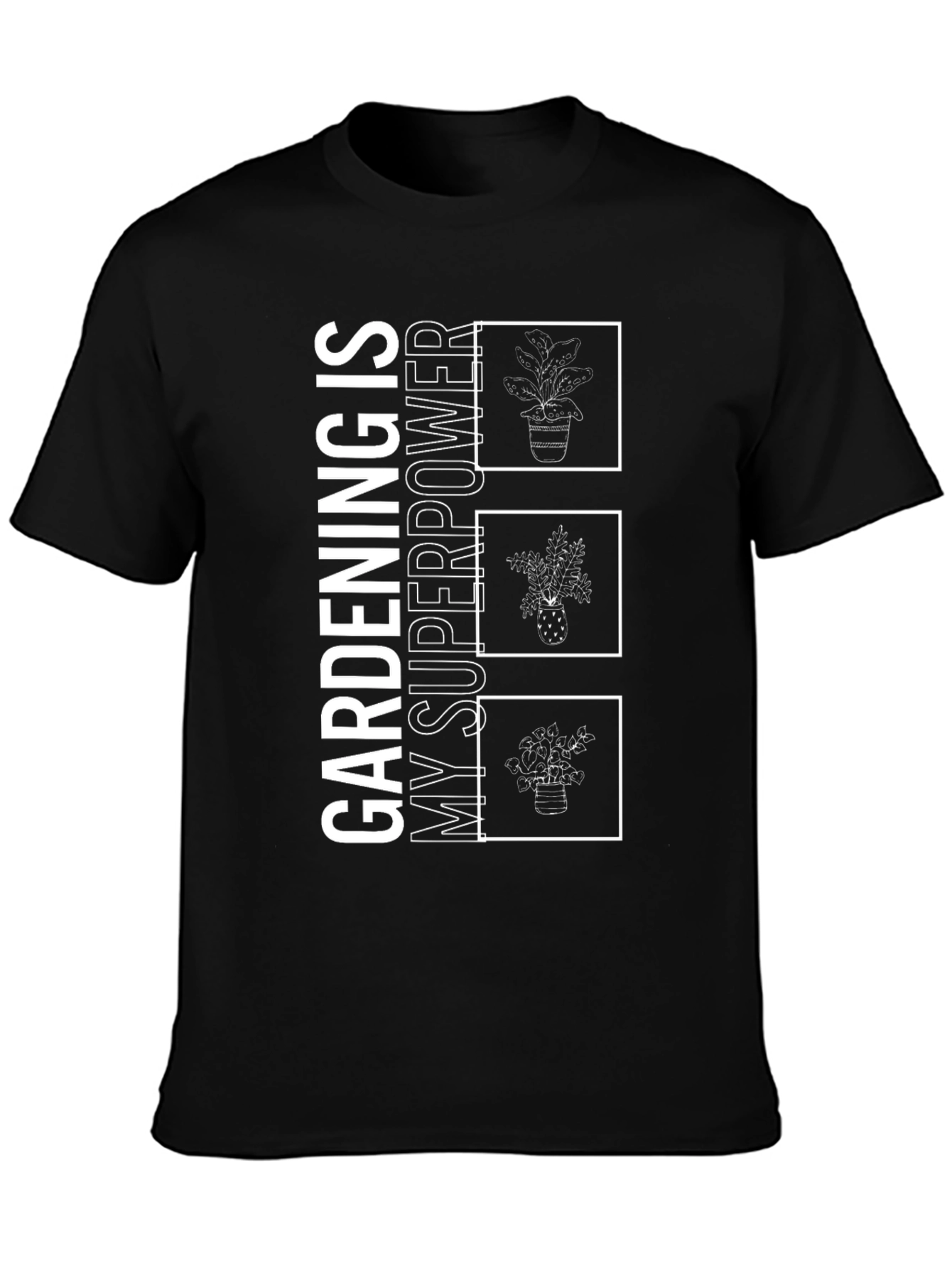 Black Gardening is My Superpower T-Shirt view 3