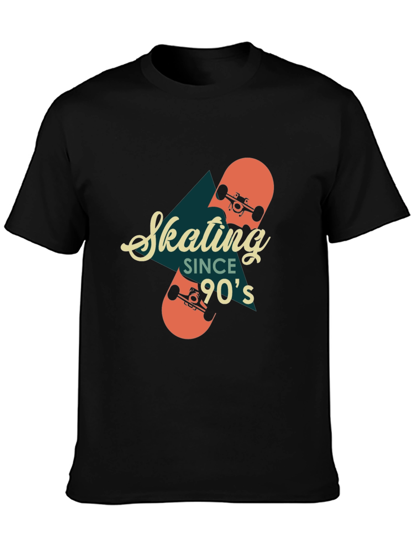 Black Skating Since 90's Retro Graphic T-Shirt view 3