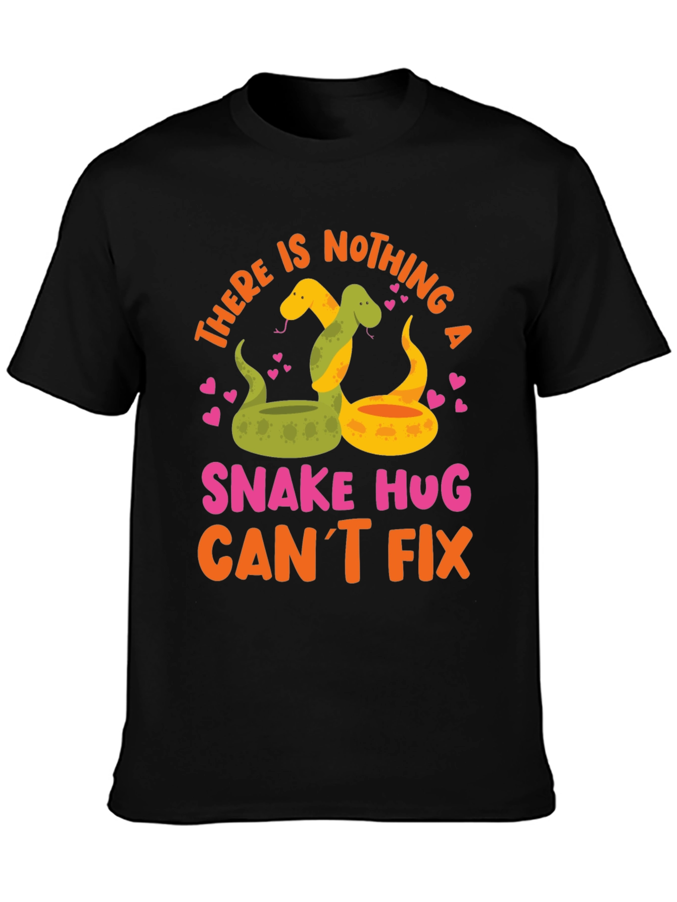Black Snake Hugs T-Shirt - Funny Graphic Tee view 3