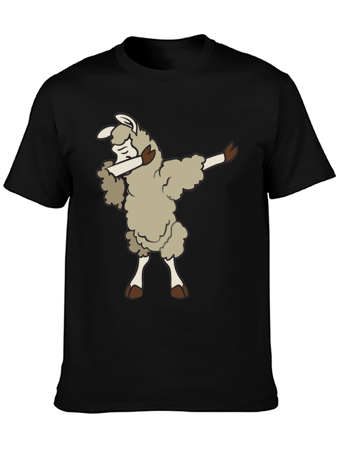 Black Dabbing Llama T-Shirt - Fun & Unique Design view 3