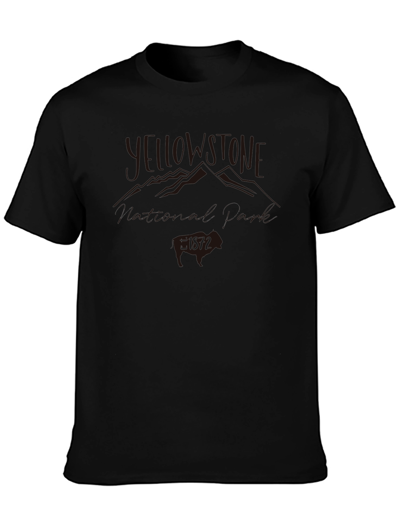 Black Men's Black Graphic T-Shirt view 3