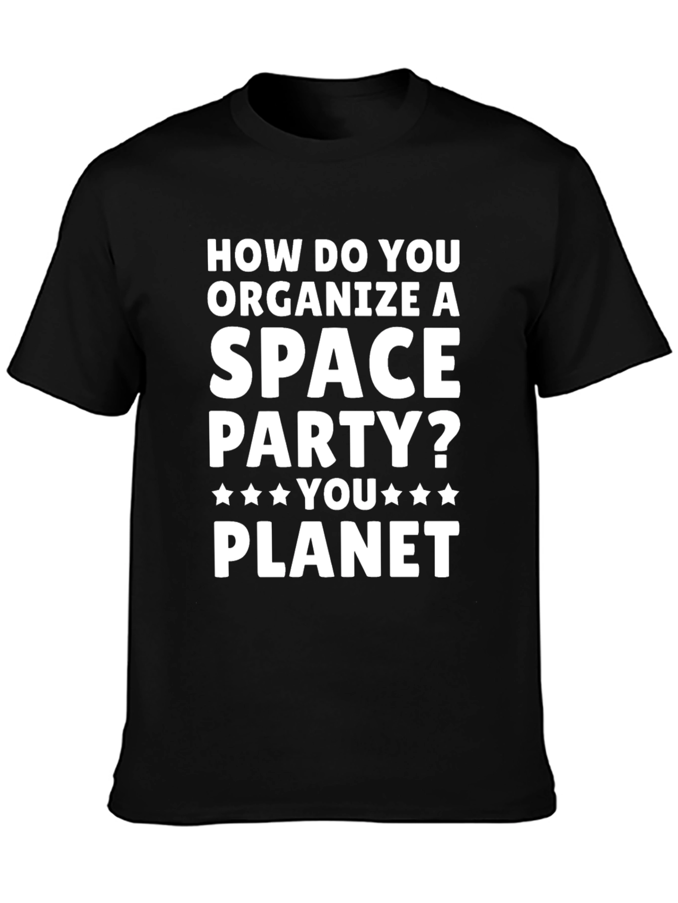 Black Space Party Puns Graphic T-Shirt view 3