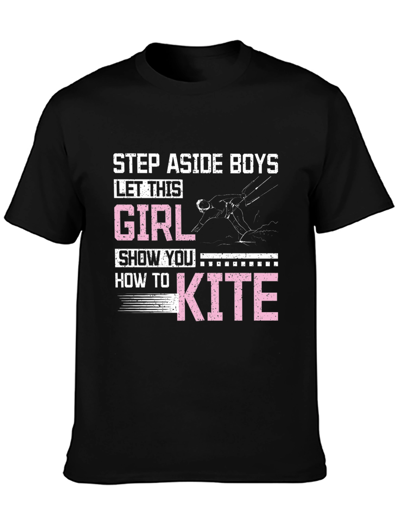 Black Girl Kiteboarding Graphic T-Shirt view 3