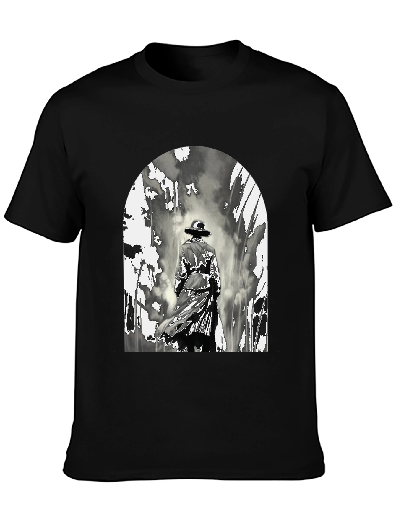 Black Noir Detective Graphic T-Shirt view 3