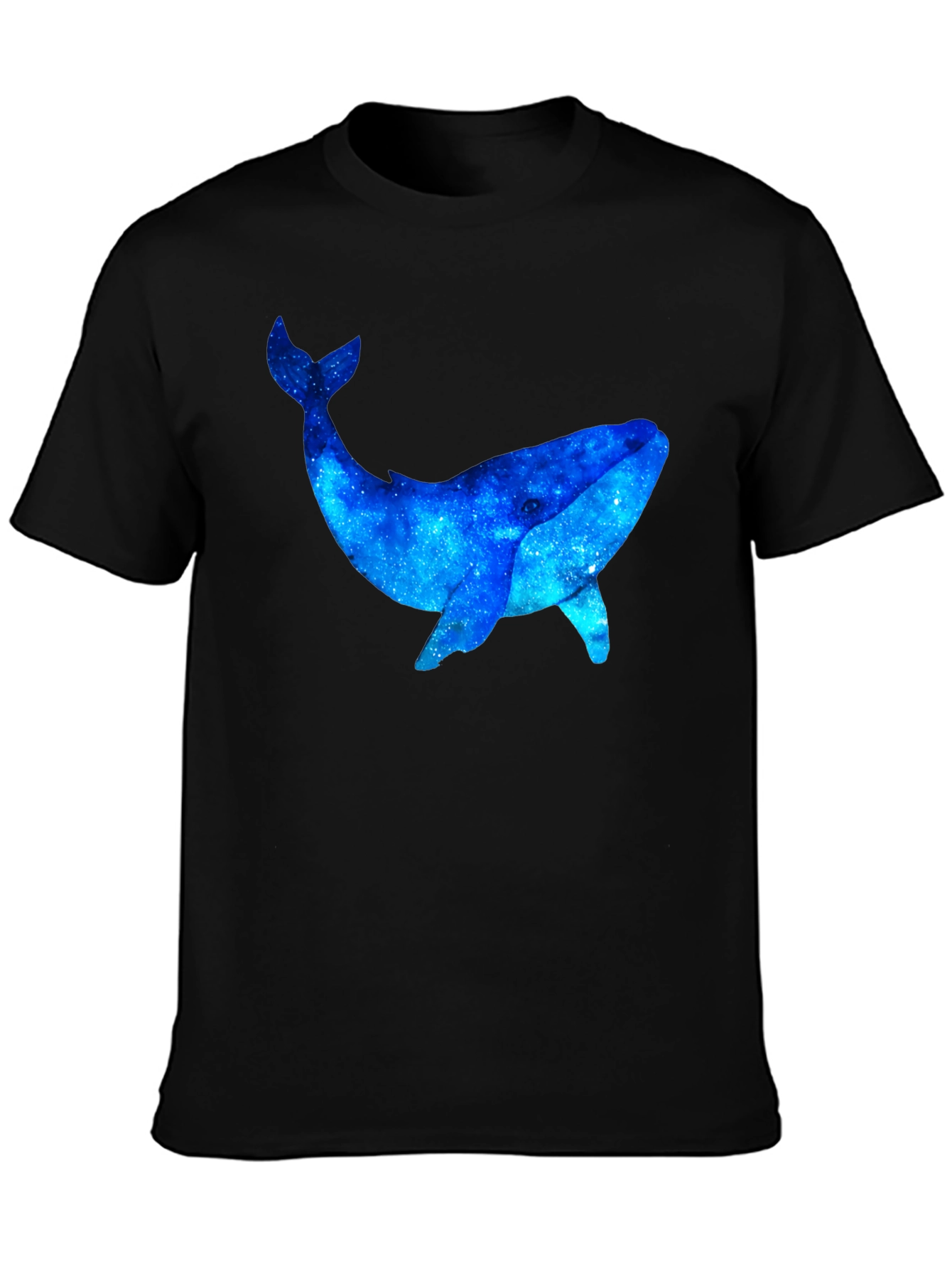 Black Cosmic Whale Graphic Black T-Shirt view 3