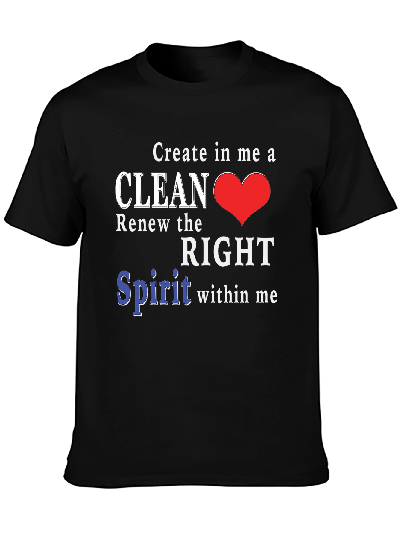 Black Clean Heart T-Shirt - Christian Inspired Design view 3