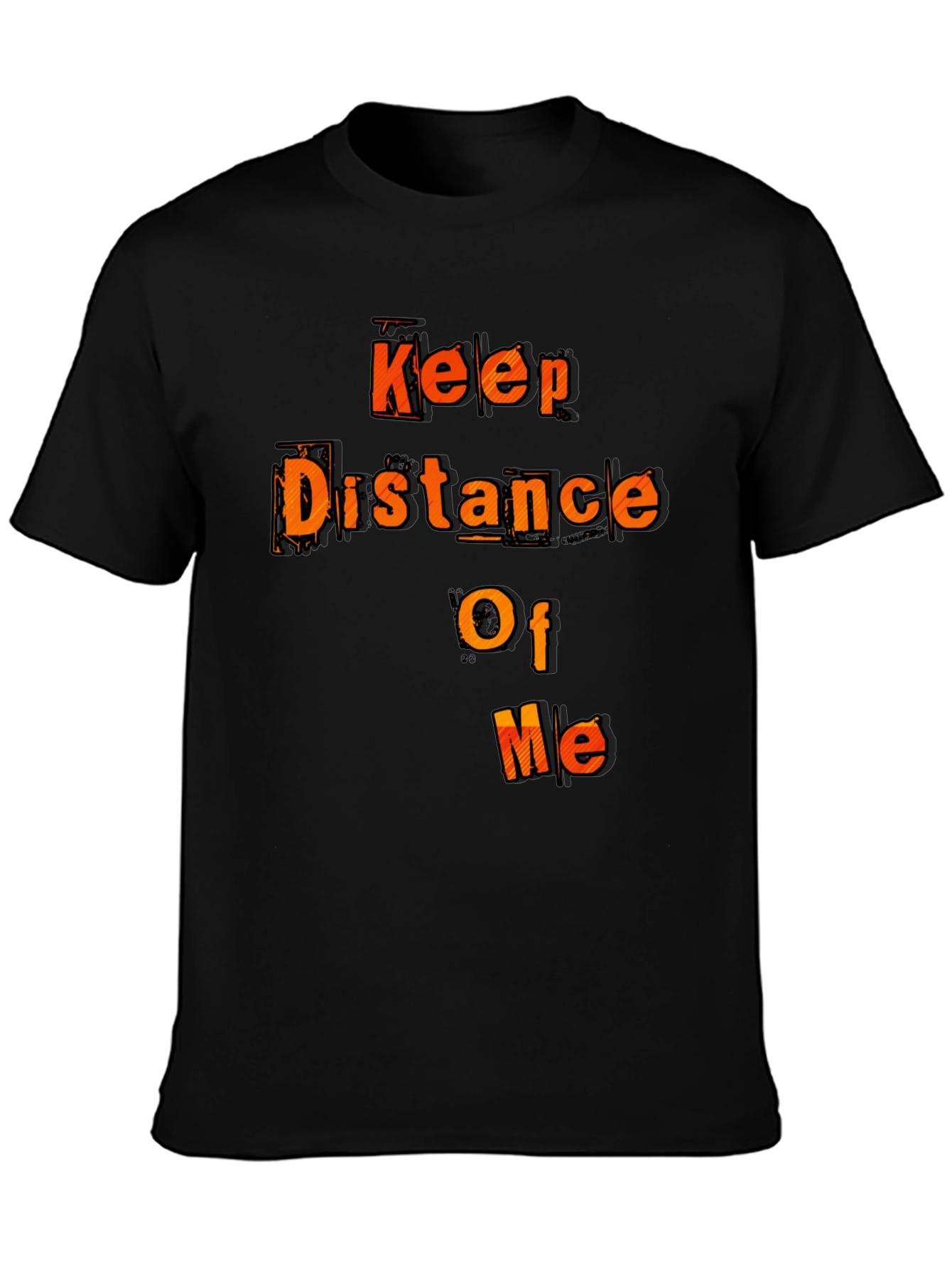 Black Keep Distance Of Me Novelty Graphic Tee view 3