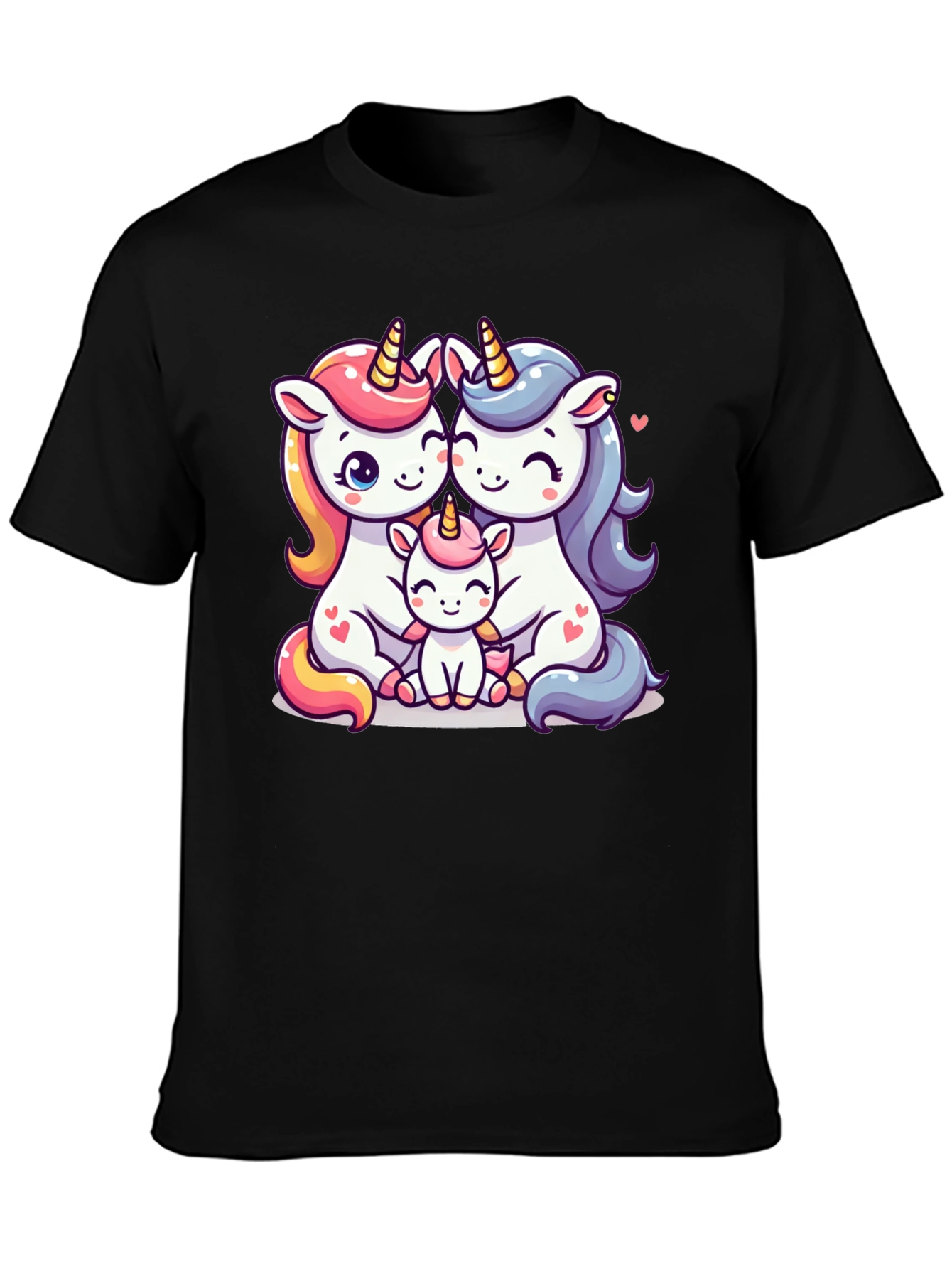 Unicorn Family Graphic Tee - Cute Cartoon Unicorns - 3
