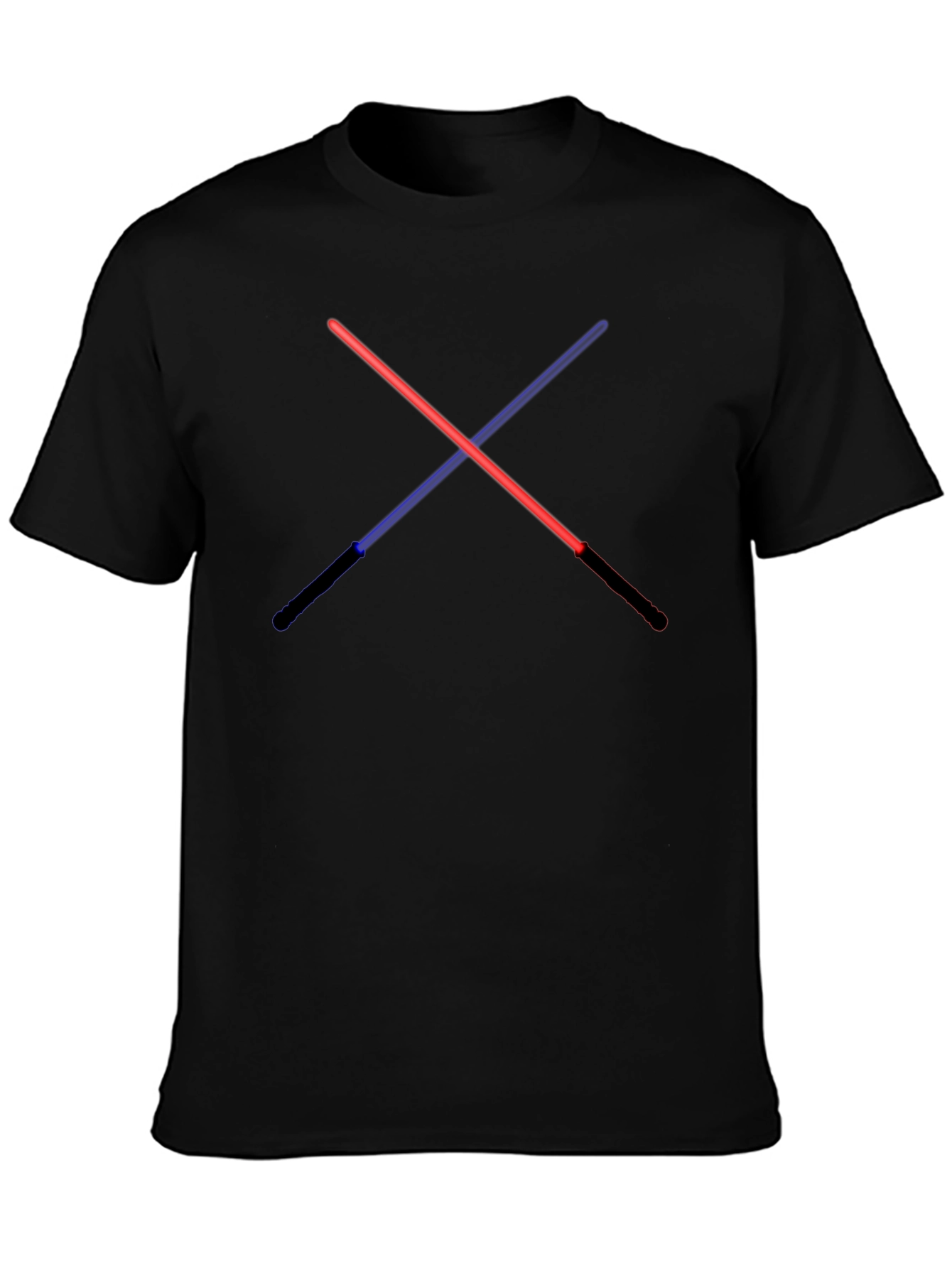 Black Crossed Lightsaber Graphic Tee - Black Cotton Blend view 3