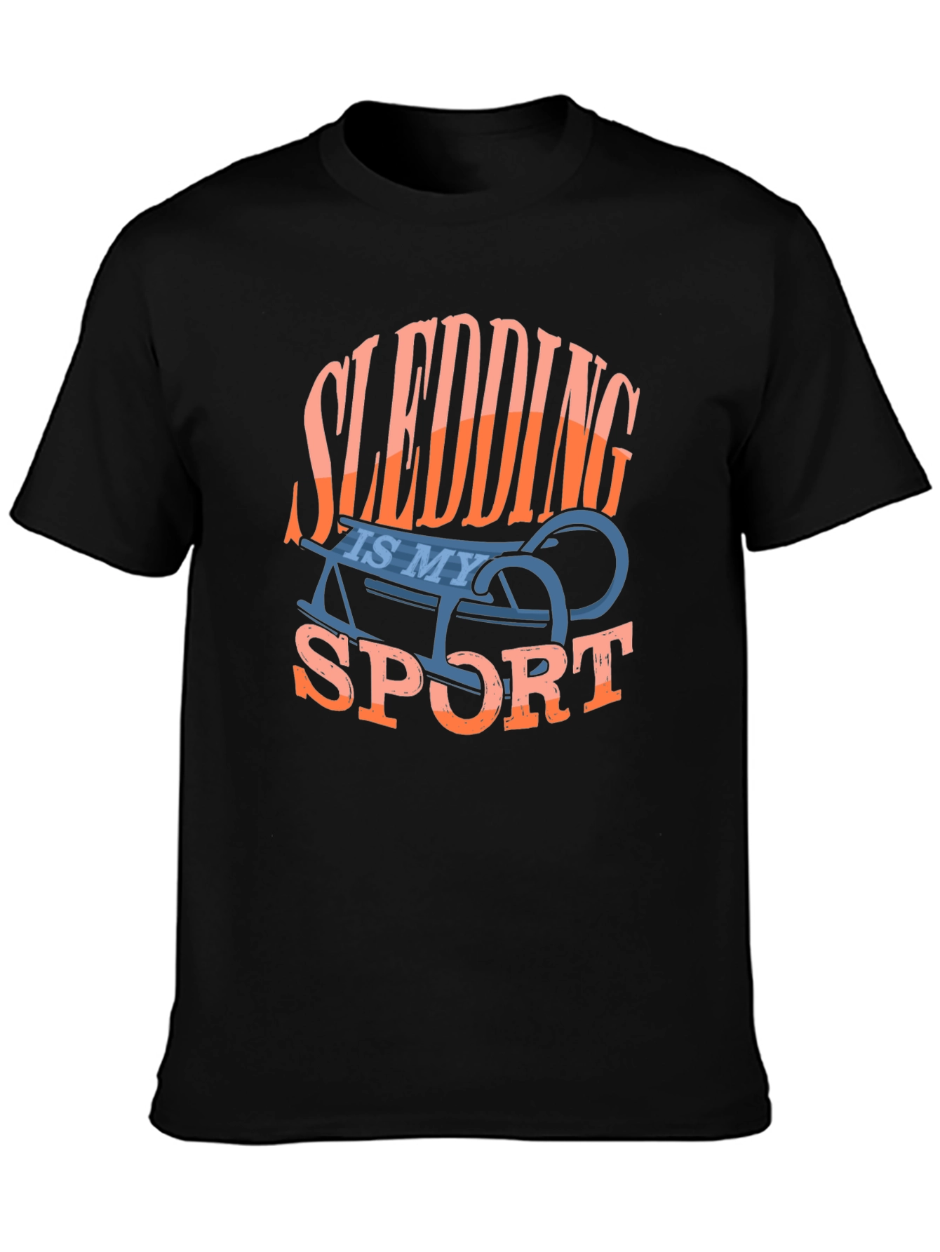 Black Sledding Is My Sport Graphic Tee view 3