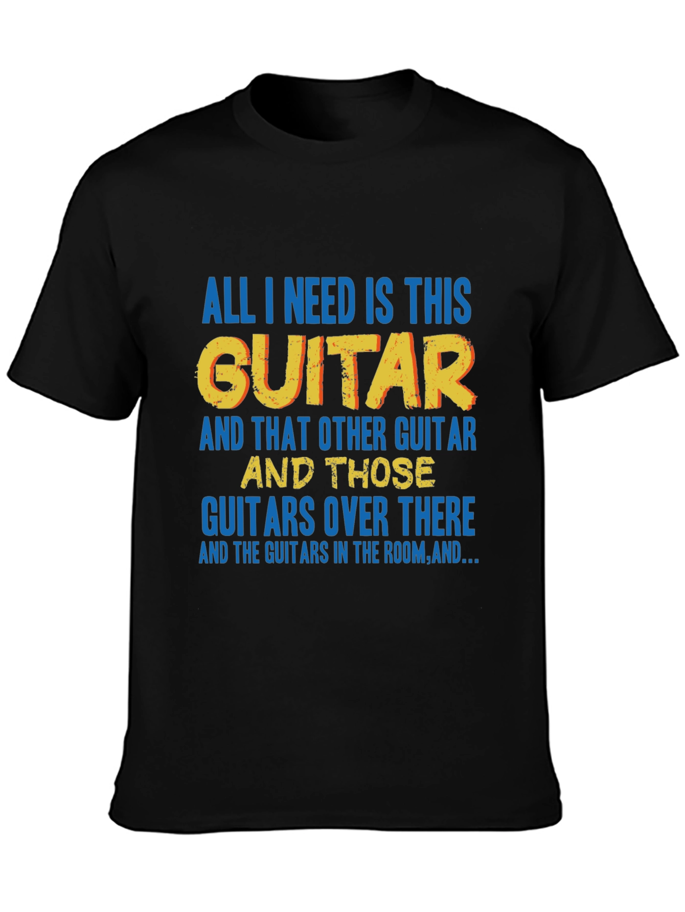 Black Guitar Lover T-Shirt view 3
