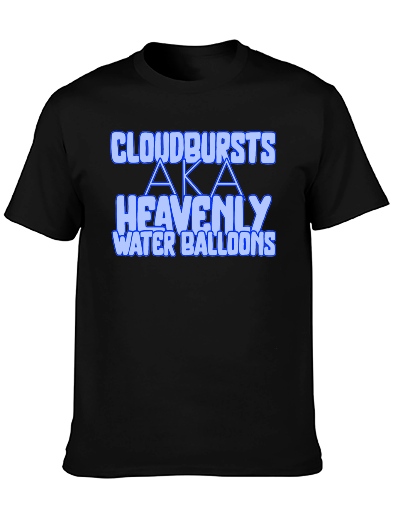 Black Cloudbursts AKA Heavenly Water Balloons Graphic Tee view 3