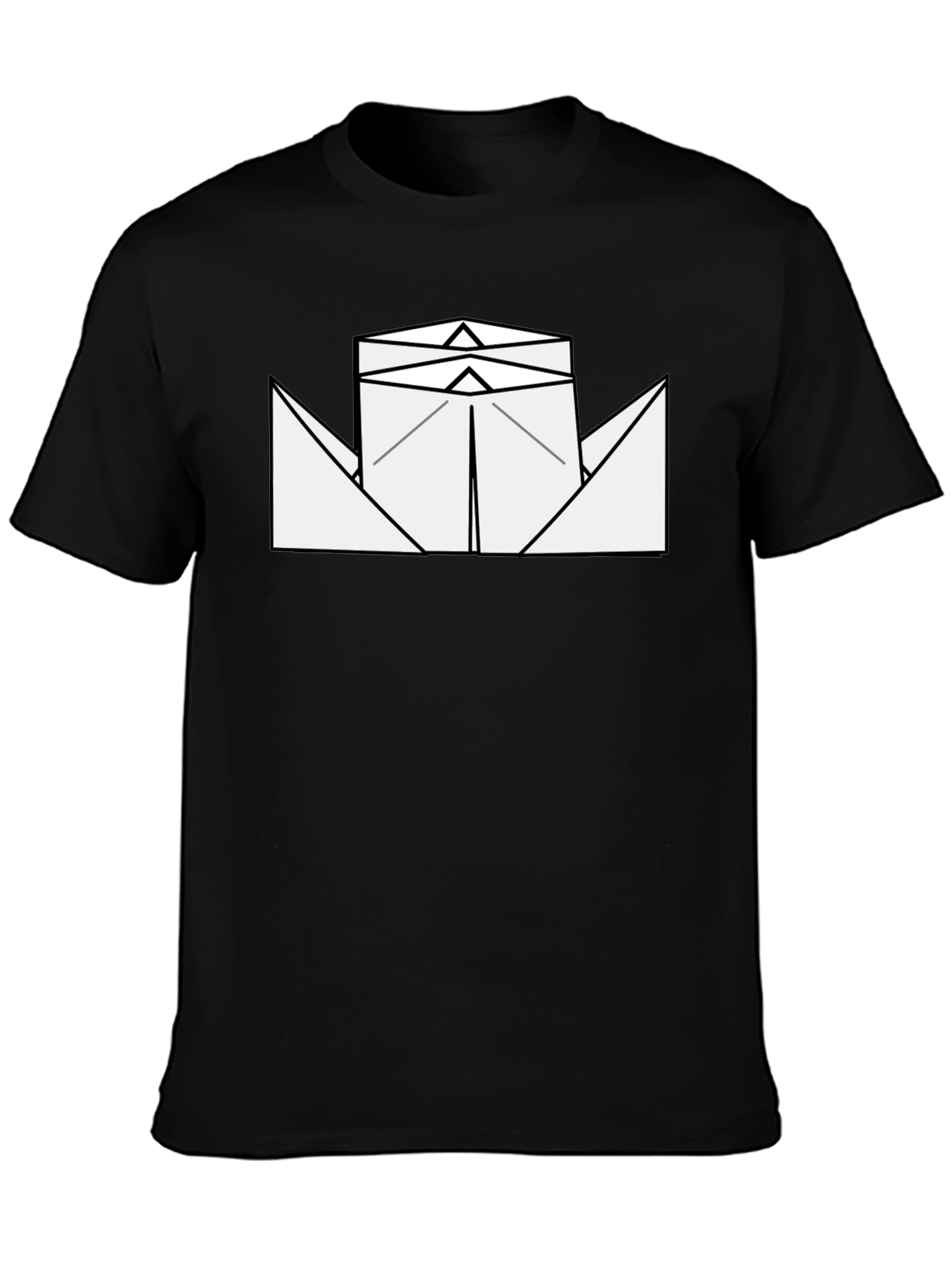 Black Paper Boat Graphic Tee - Black view 3