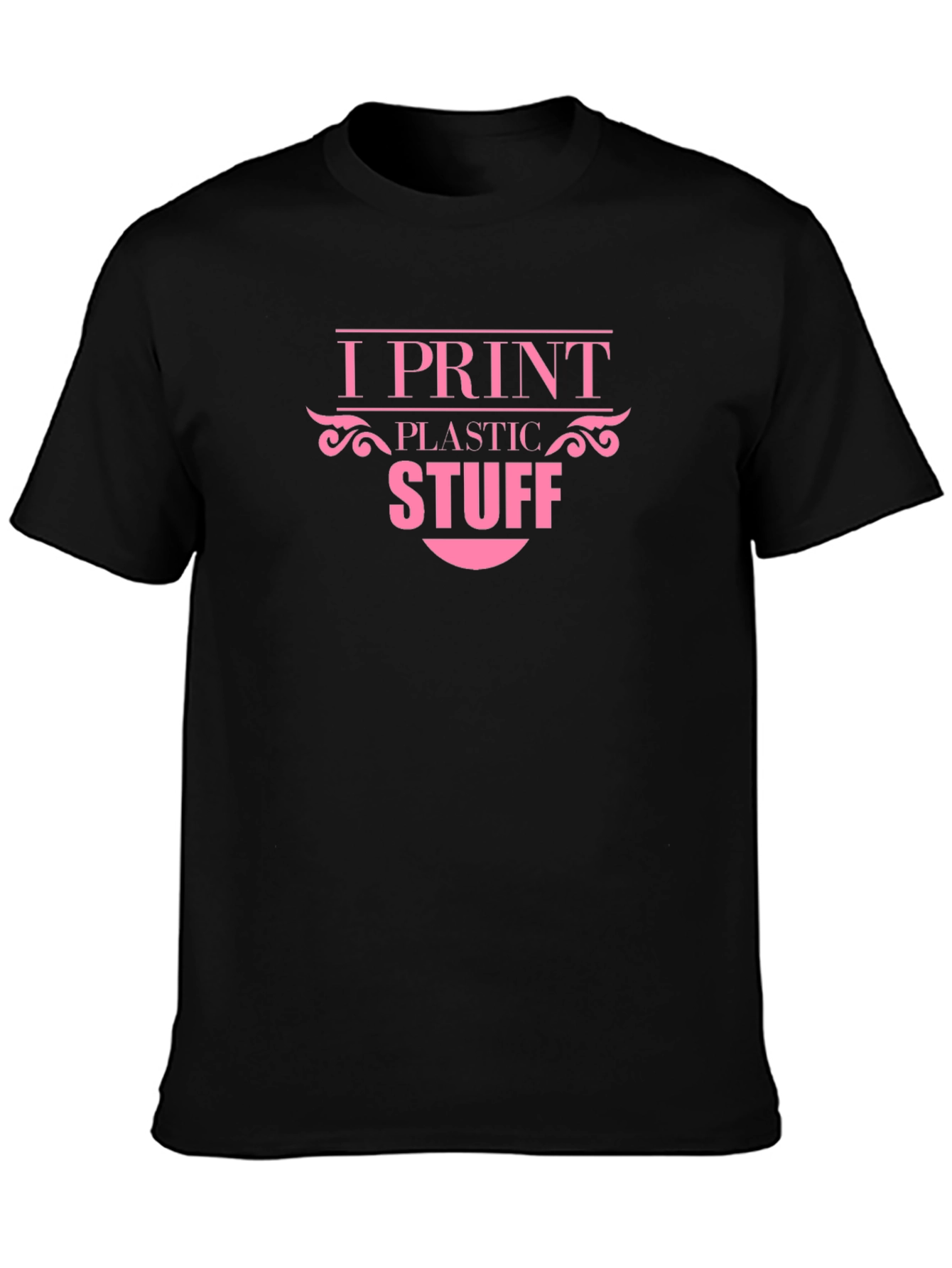 Black I Print Plastic Stuff - Novelty T-Shirt view 3
