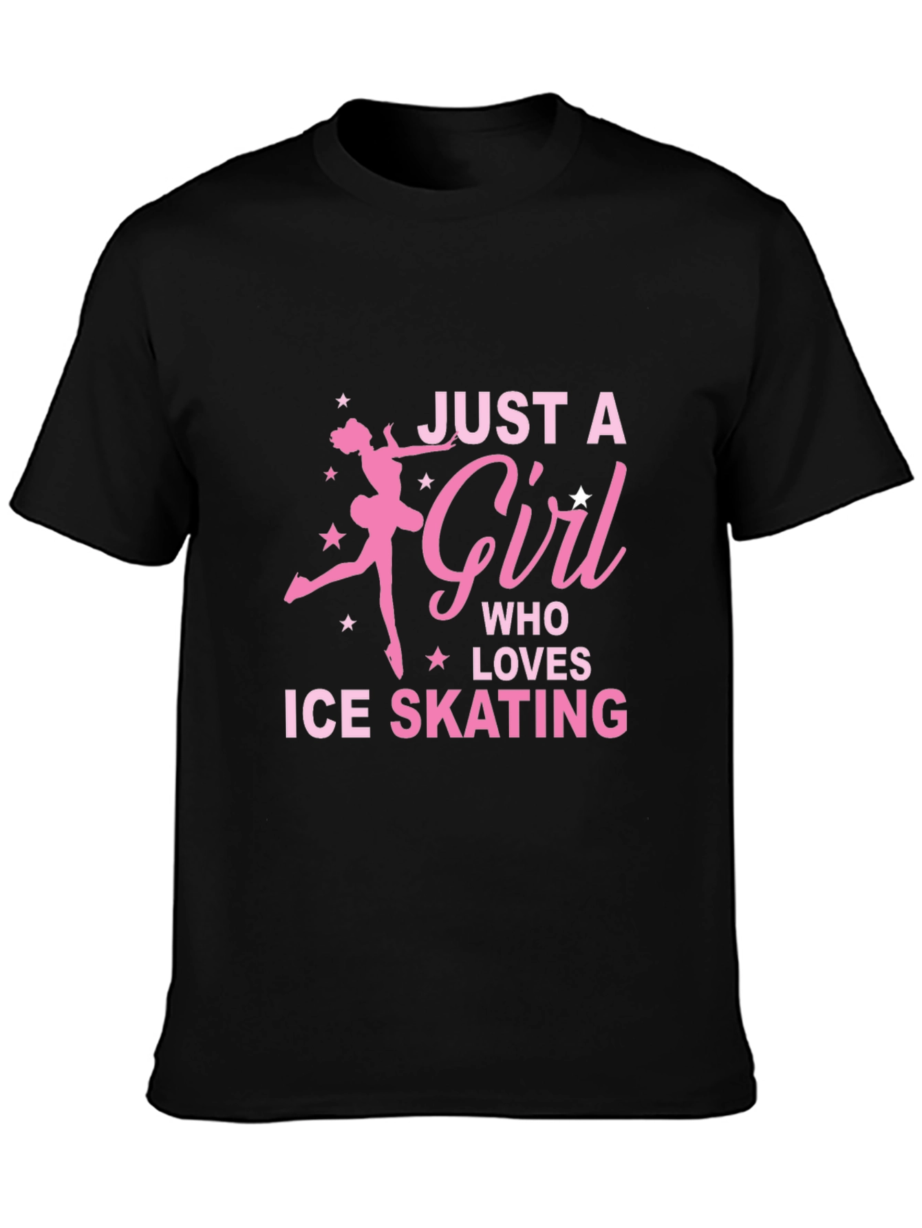 Black Ice Skating Girl's T-Shirt - Just a Girl Who Loves Skating view 3