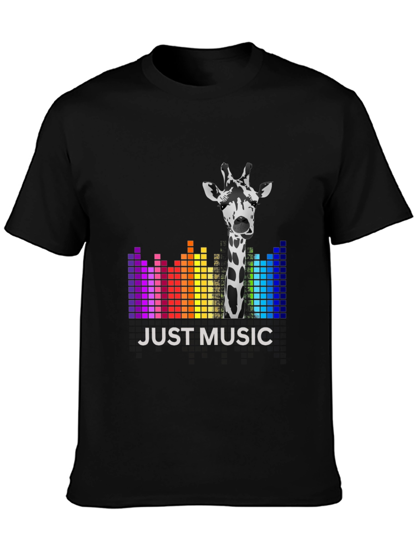 Black Just Music Giraffe Tee - Stylish Graphic T-Shirt view 3