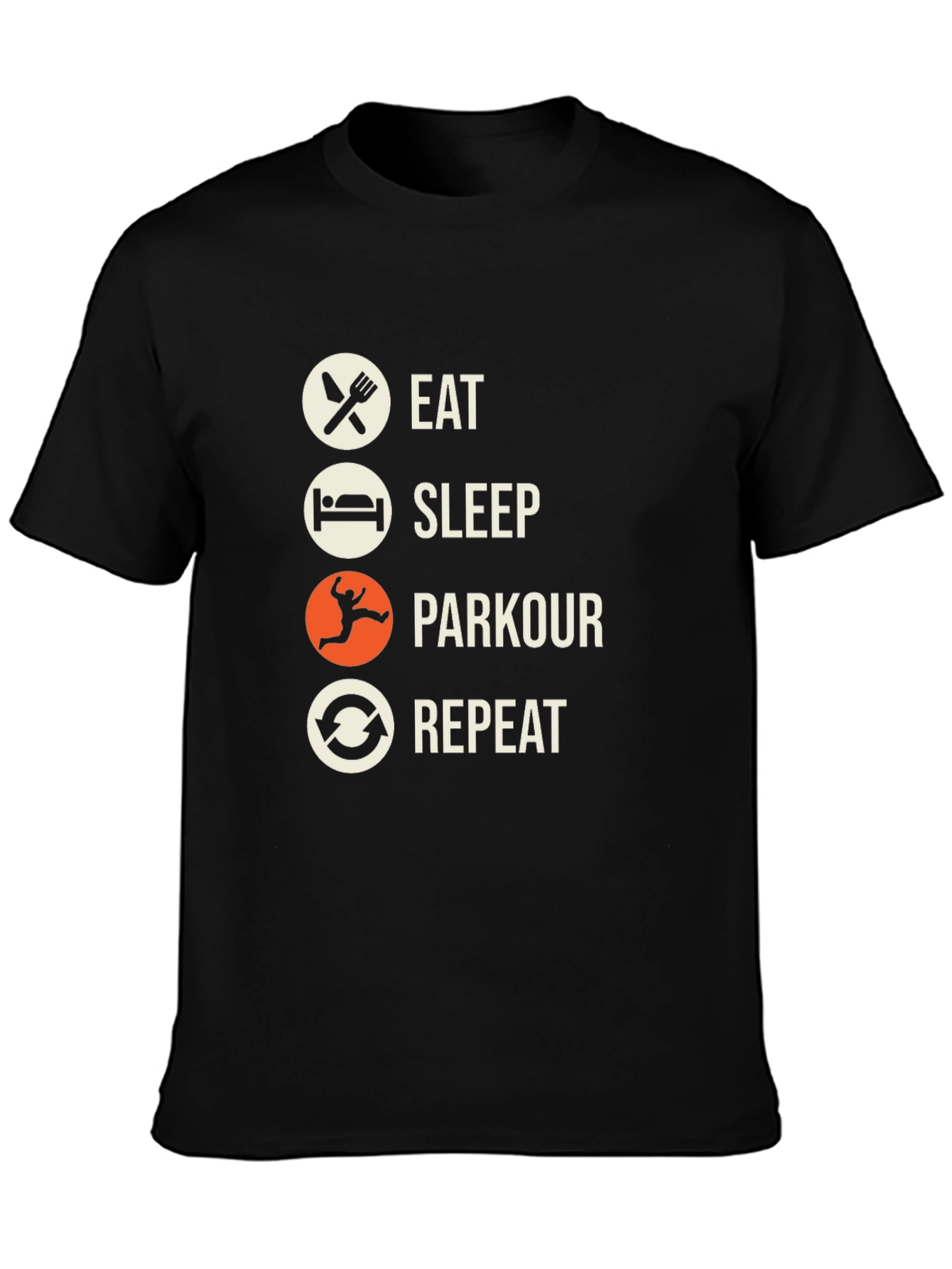 Black Eat Sleep Parkour Repeat T-Shirt view 3