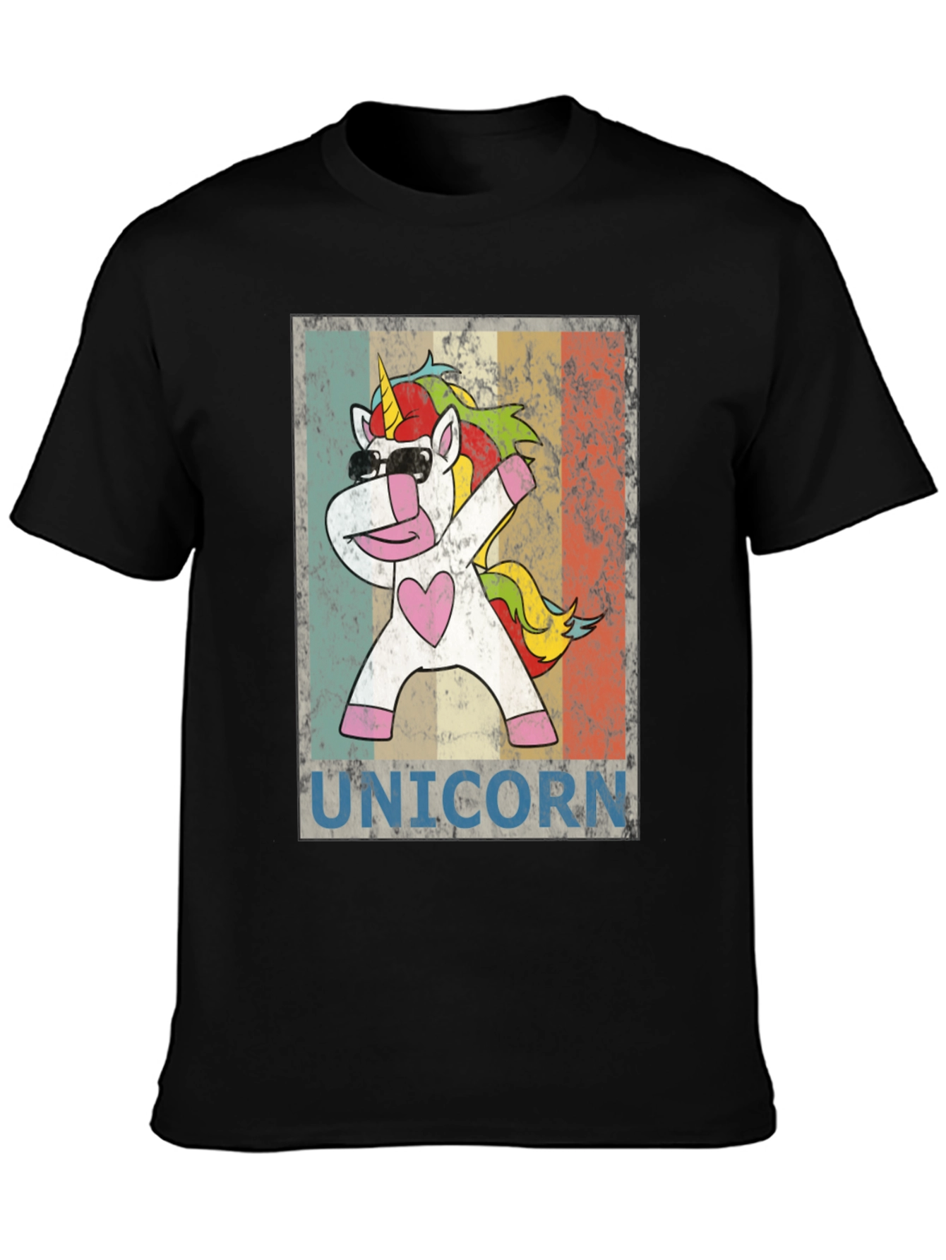 Black Dabbing Unicorn T-Shirt - Fun Graphic Tee view 3