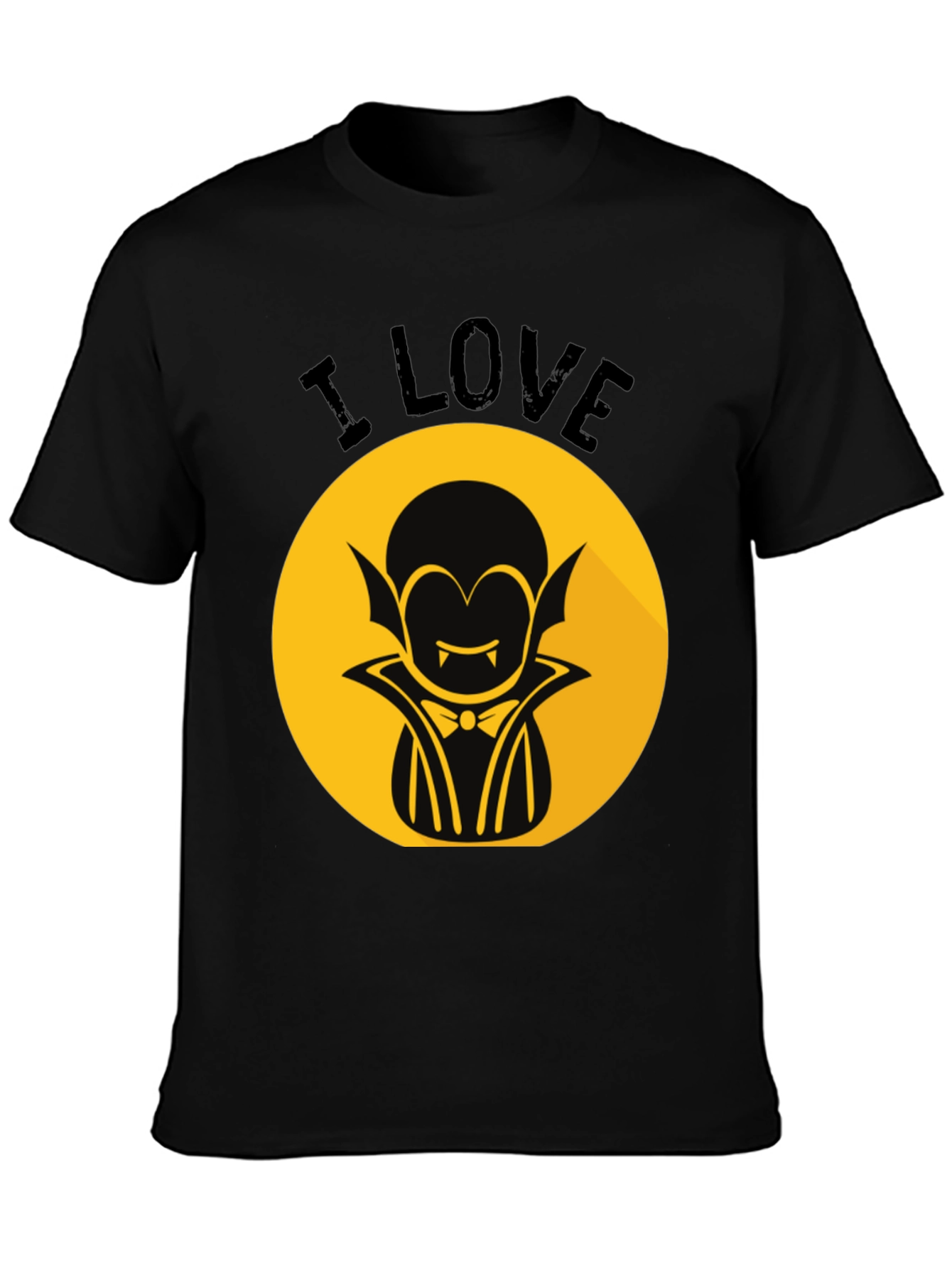 Black I Love Vampire Graphic T-Shirt - Halloween Style view 3